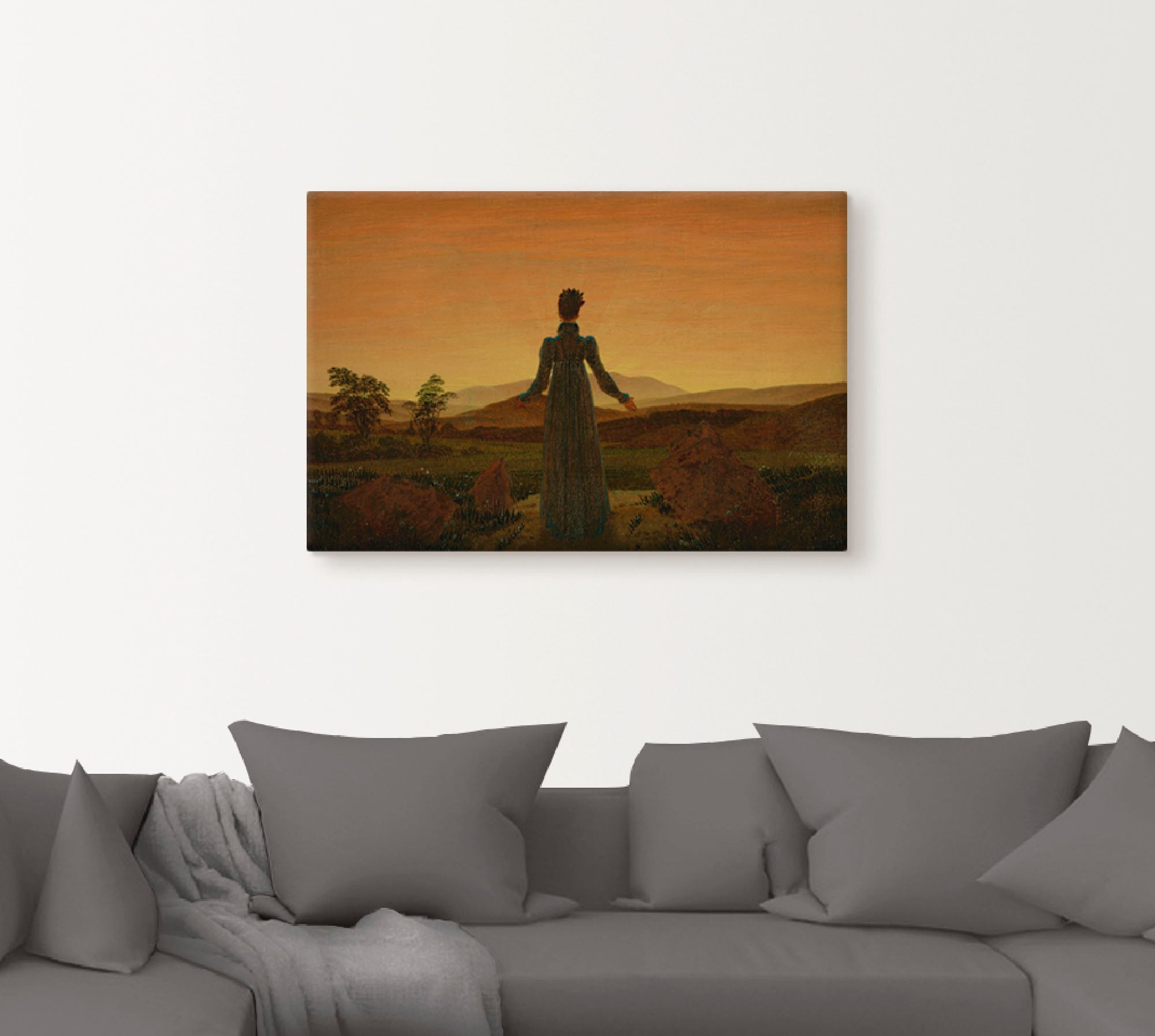 Artland Wandbild »Frau vor der untergehenden Sonne«, Frau, (1 St.), als Alubild, Leinwandbild, Wandaufkleber oder Poster in versch. Grössen