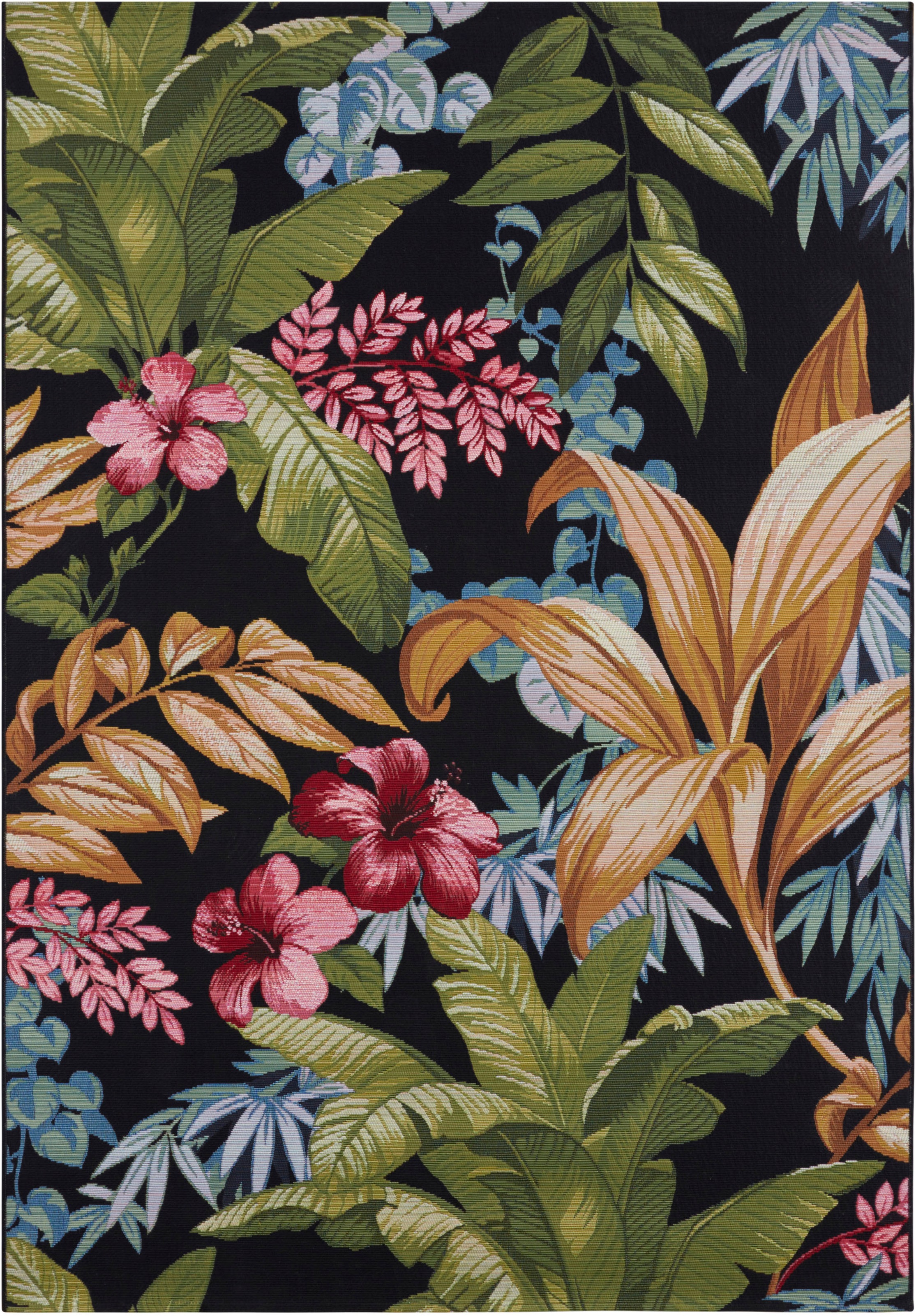 THE RUGS Flair Indoor Outdoor Rug & Runner Tropical Floral Flatweave Rug | Size: 80cm x 165cm