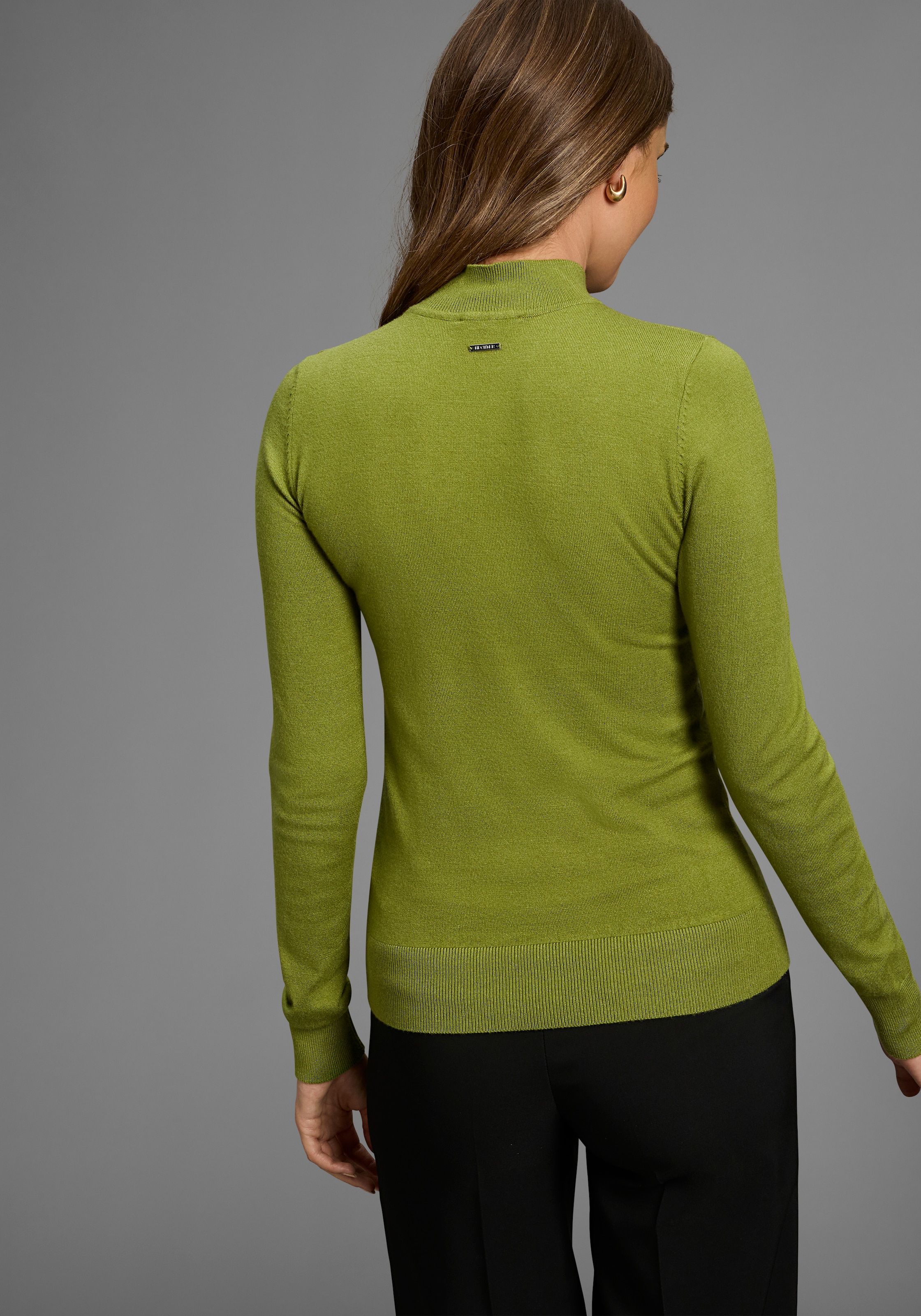 HECHTER PARIS Stehkragenpullover, mit edler Knopfleiste auf der Schulter - NEUE KOLLEKTION