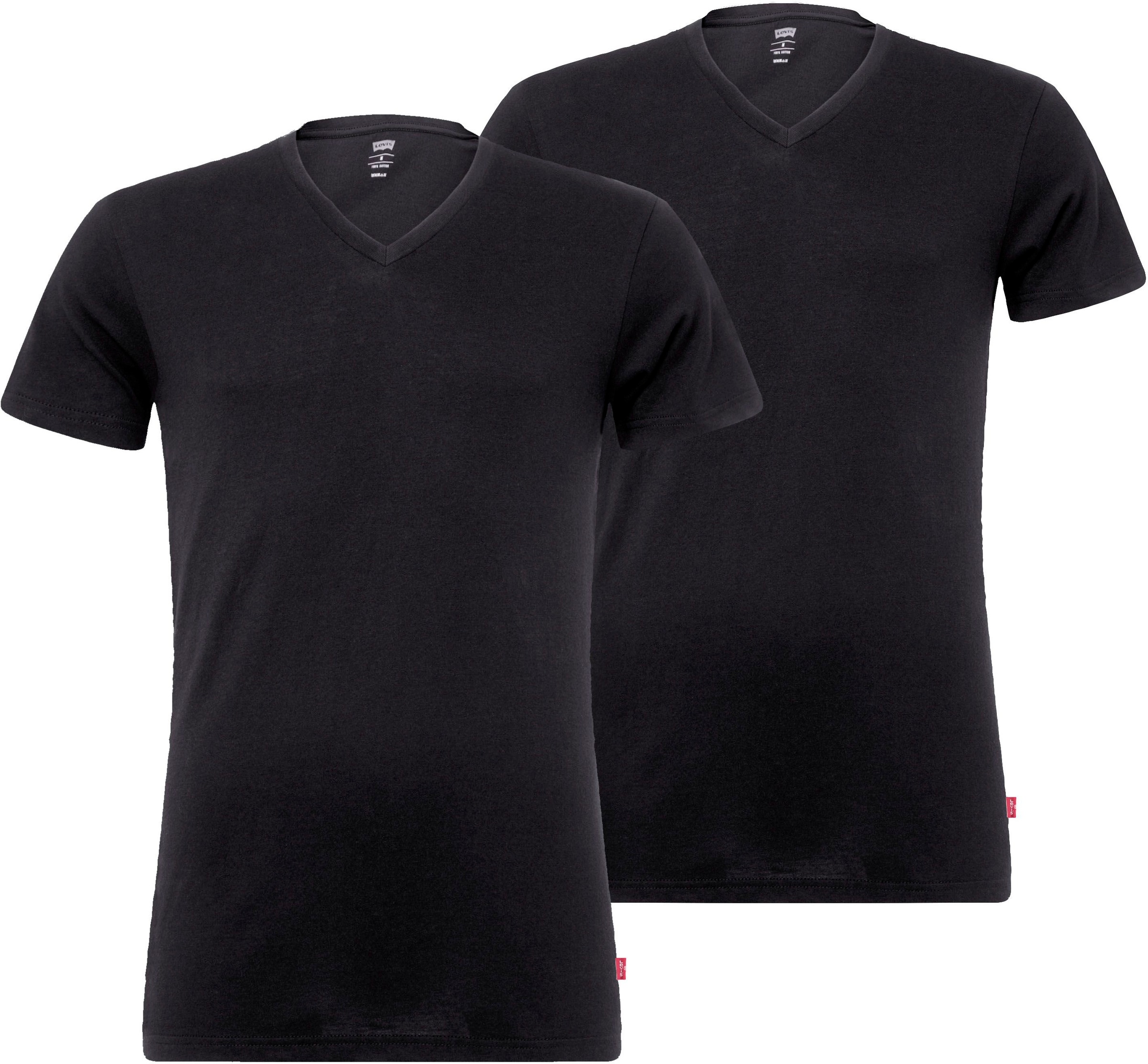 Levi's® T-Shirt Packung, 2er-Pack, V-Ausschnitt, Kurzarm, Cotton-Mix, elastisch
