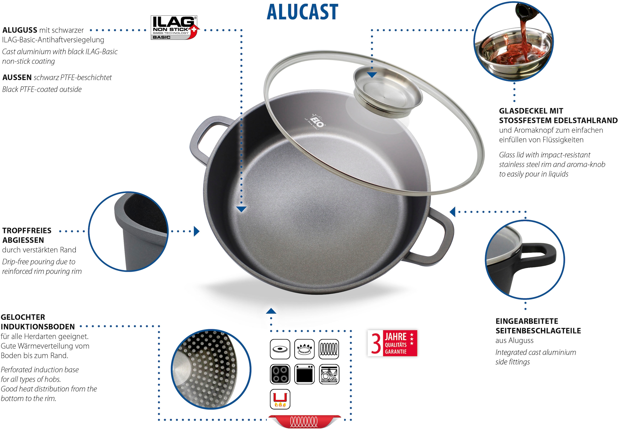 Induktion »Alucast«, Servierpfanne | kaufen online tlg.), (1 Aluminiumguss, Jelmoli-Versand Elo