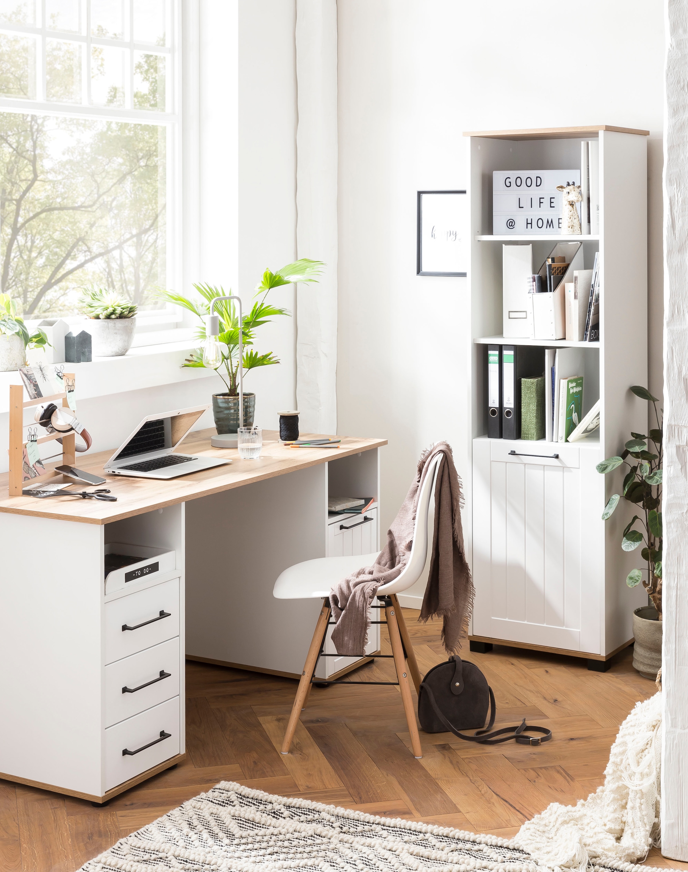 Schildmeyer Aktenschrank »Jelda«, in Landhausoptik, Oberboden mit fühlbarer Holzstruktur, Höhe 177,5 cm