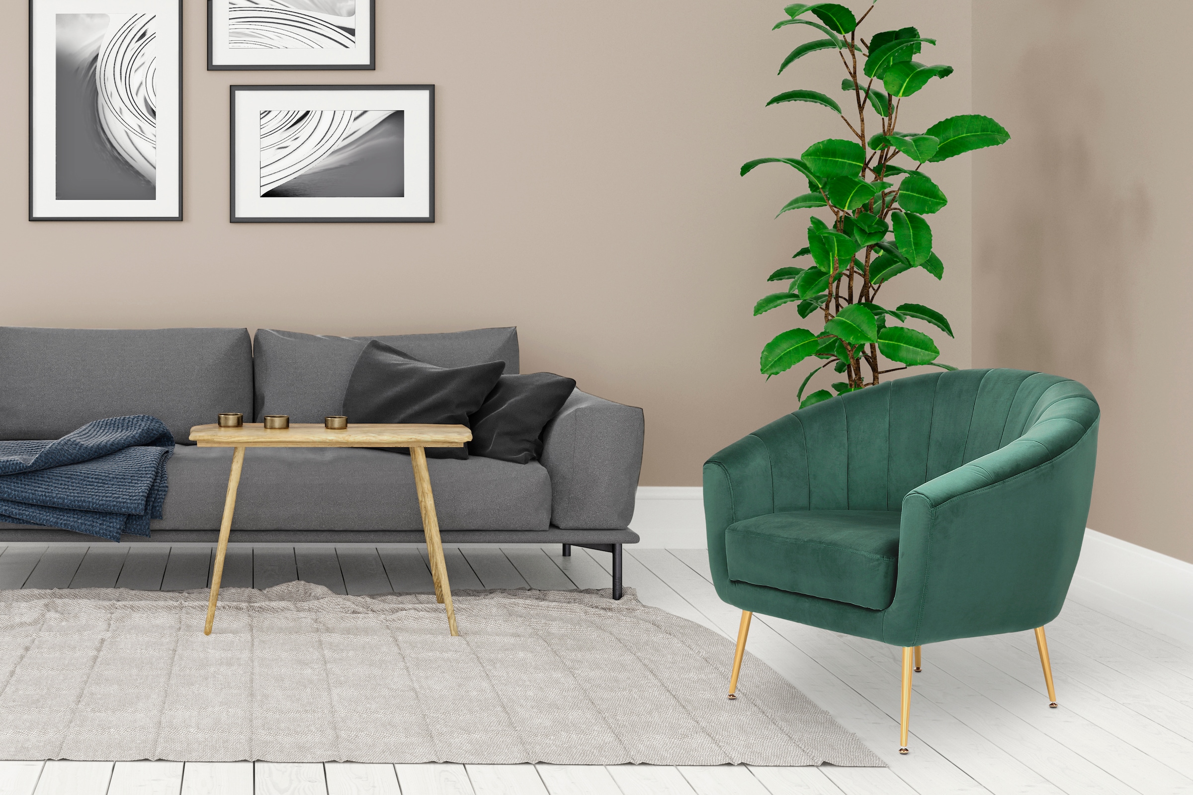 Kayoom Cocktailsessel »Doreen«, Angesagtes 1-Sitzer-Sofa, Mini Sofa auch passend für kleine Räume