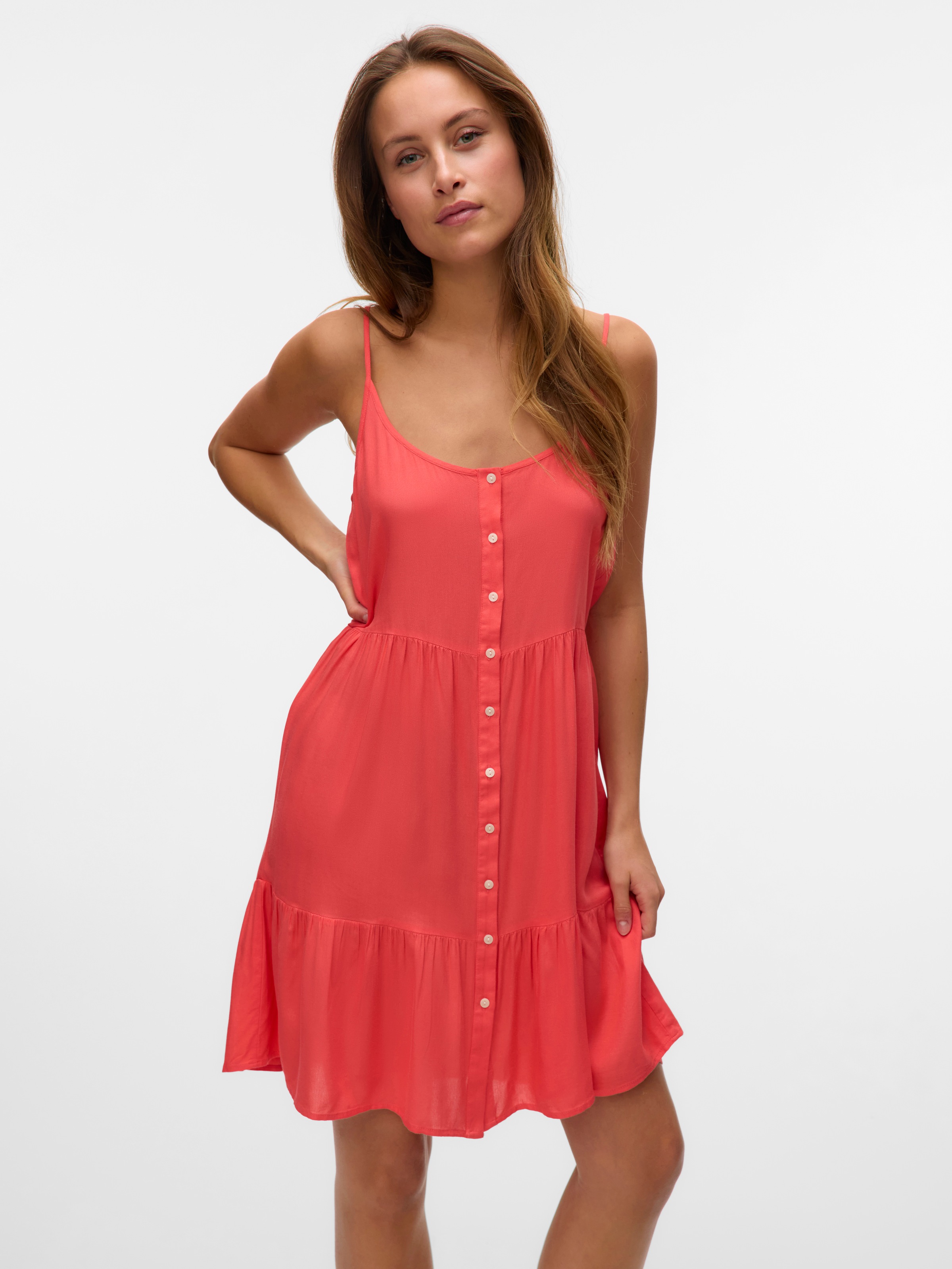 Vero Moda Trägerkleid »VMBUMPY SHORT SINGLET DRESS WVN GA NOOS« Sommerkleid