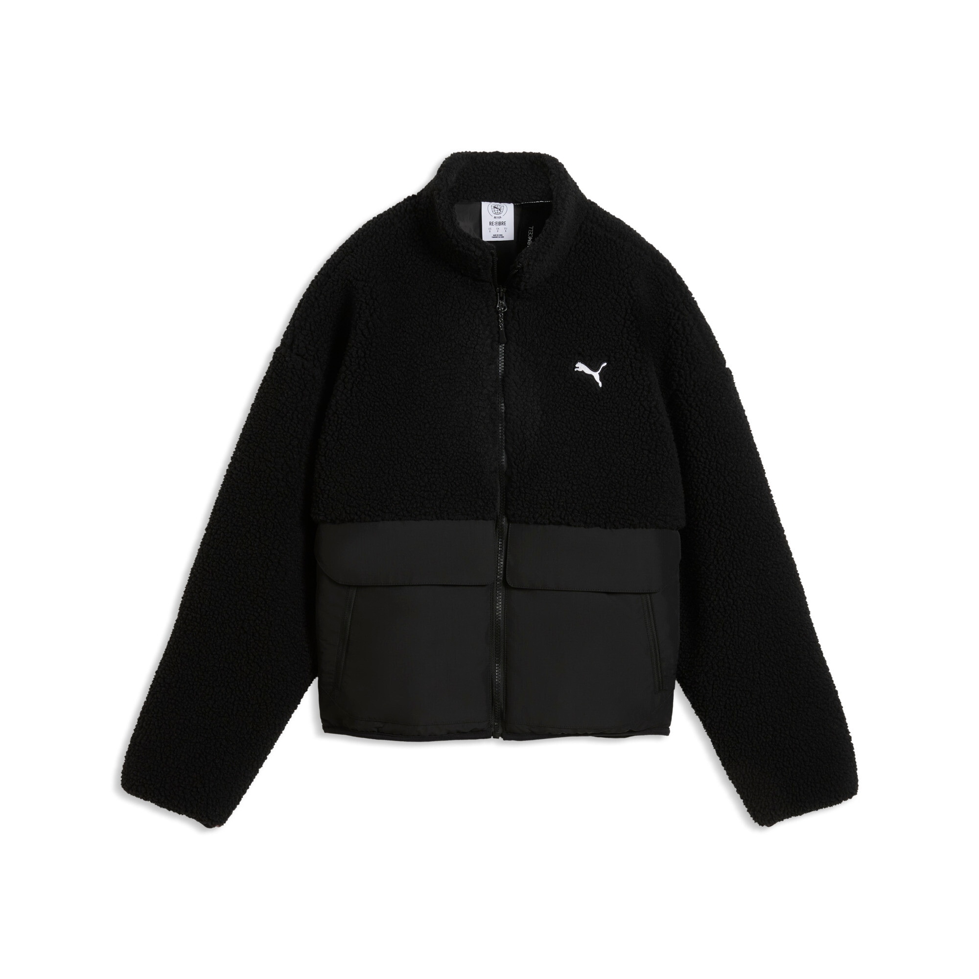 PUMA Wendejacke "REFIBRE SHERPA JACKET W" ohne Kapuze sportlicher Stil, mit Reissverschluss, mit Cargotasche, aus Rippware