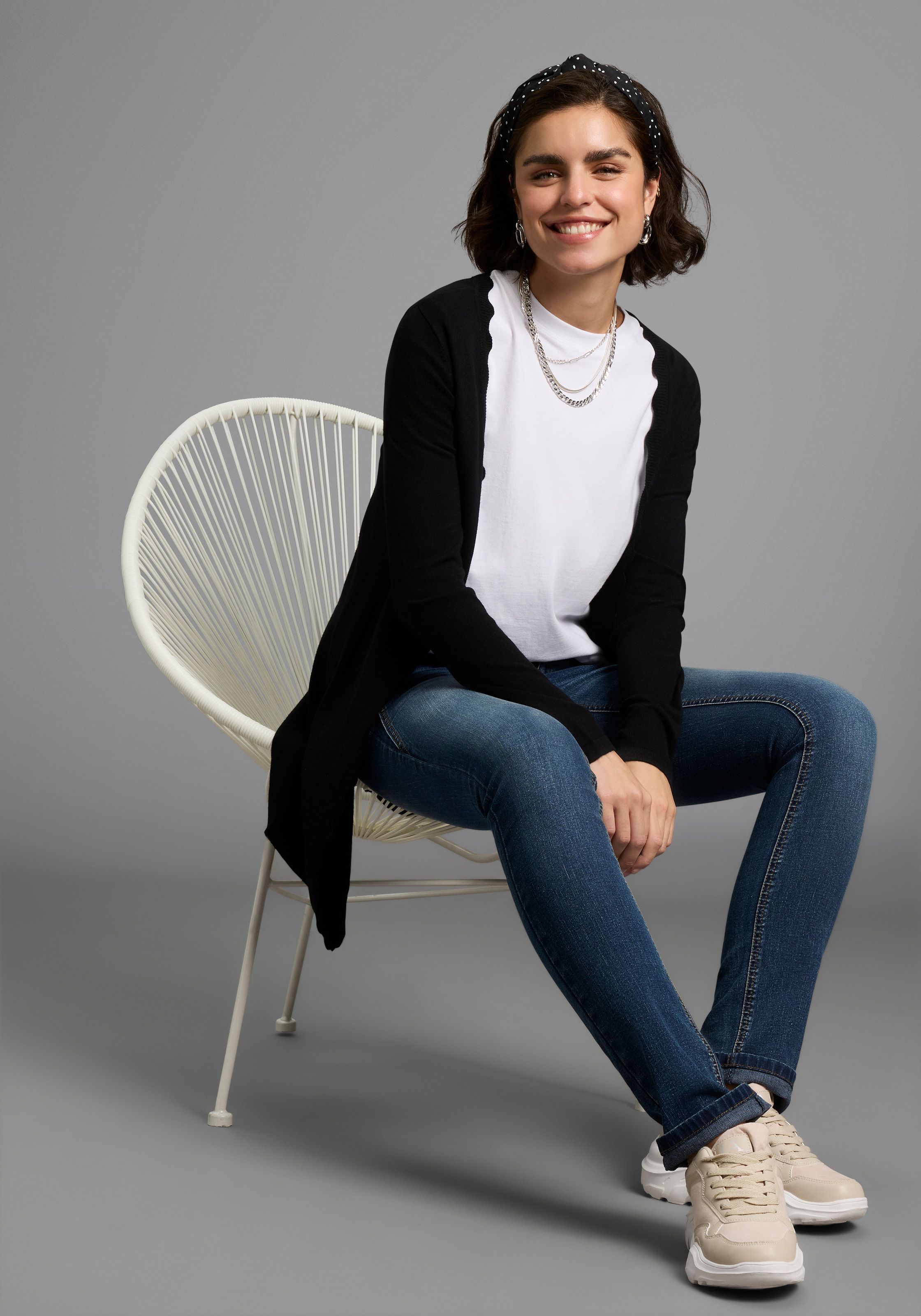 Laura Scott Strickjacke, mit Wellenkante
