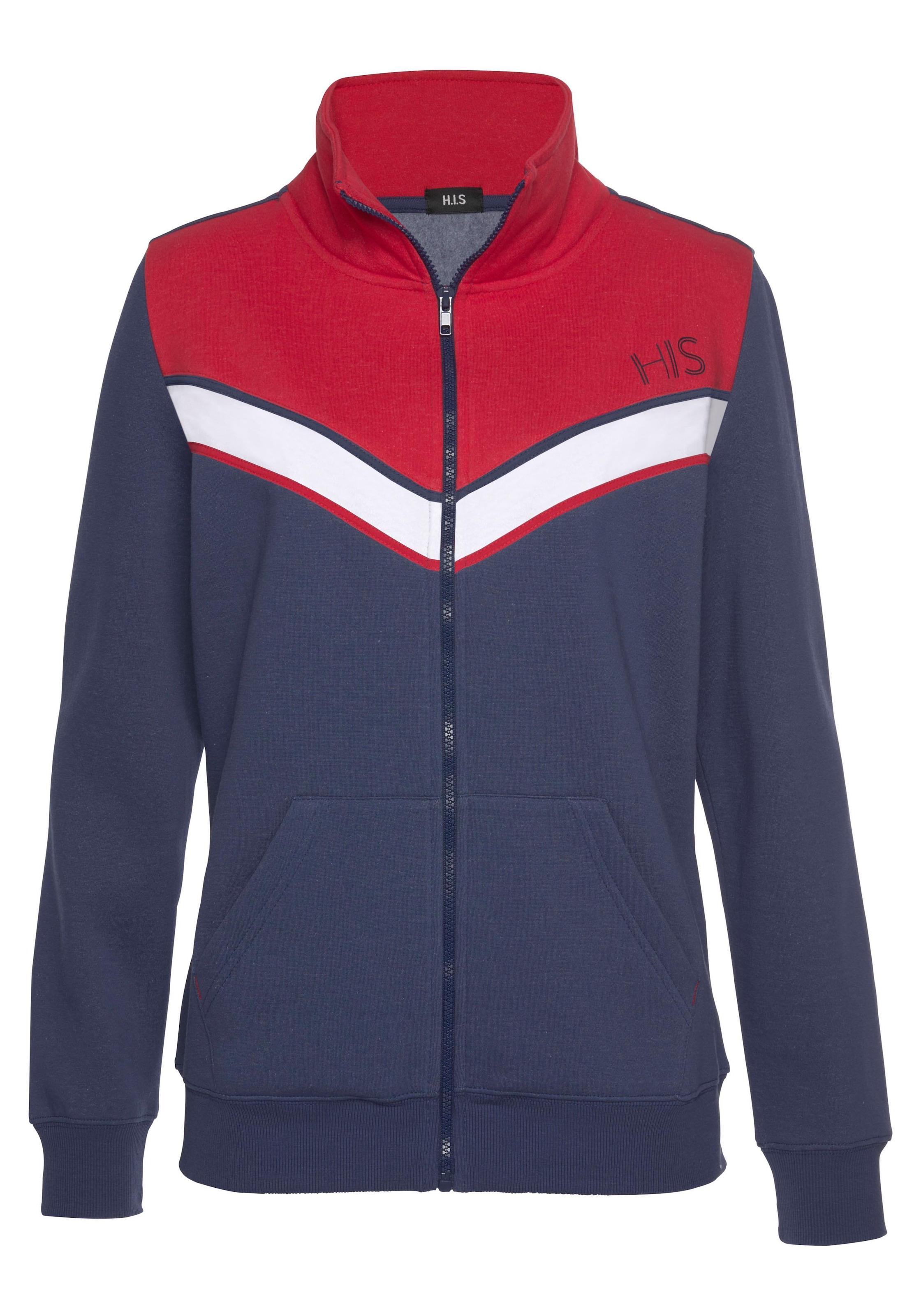 H.I.S Sweatjacke, mit Kontraststreifen, Loungewear