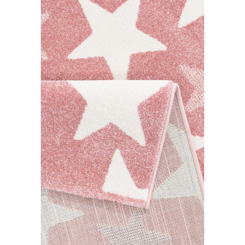 Lüttenhütt Kinderteppich »Stars«, rechteckig, 13 mm Höhe, Pastell-Farben, Motiv Sterne
