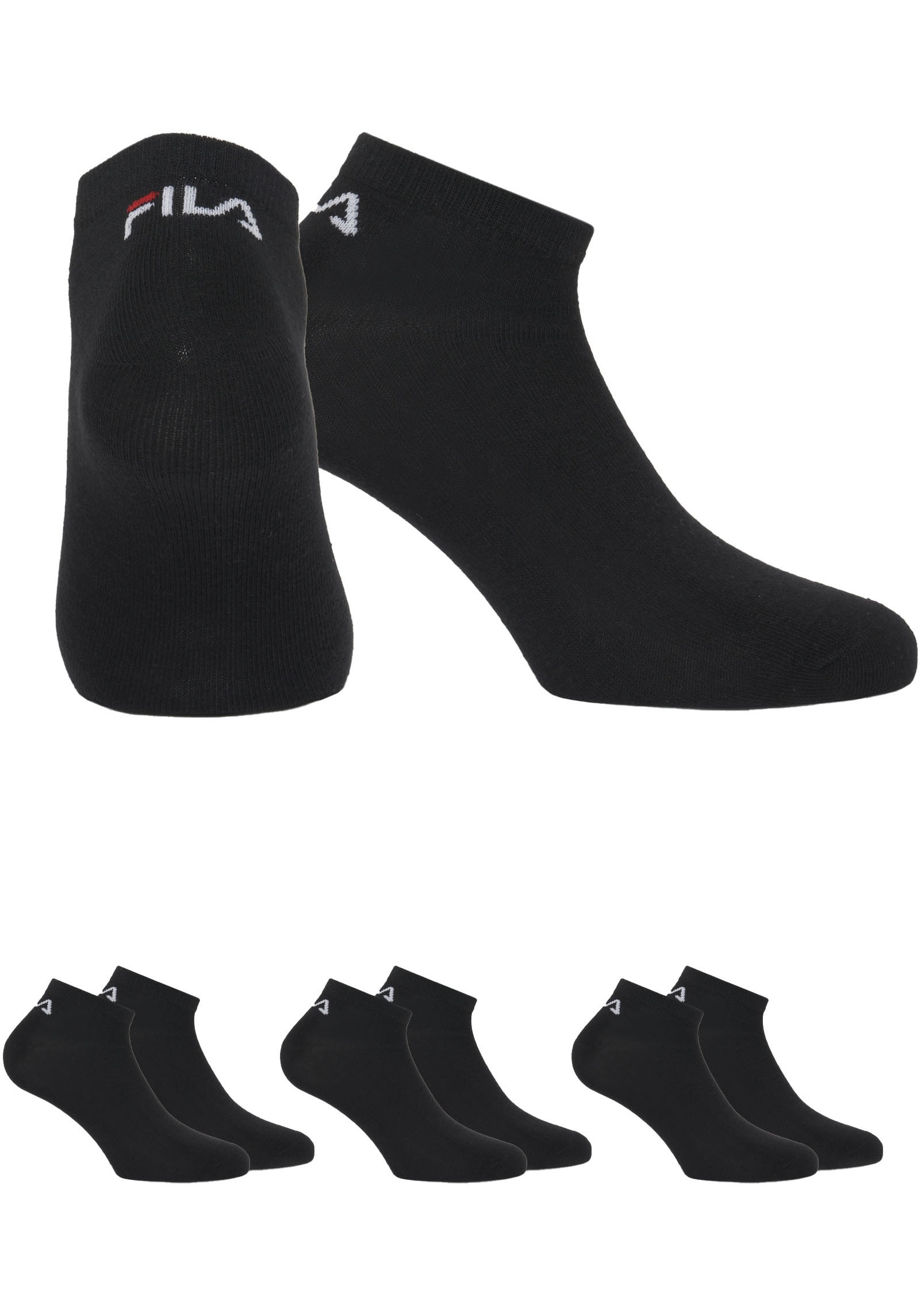 Fila Sneakersocken, (3er Pack), mit eingestricktem Logo an der Ferse