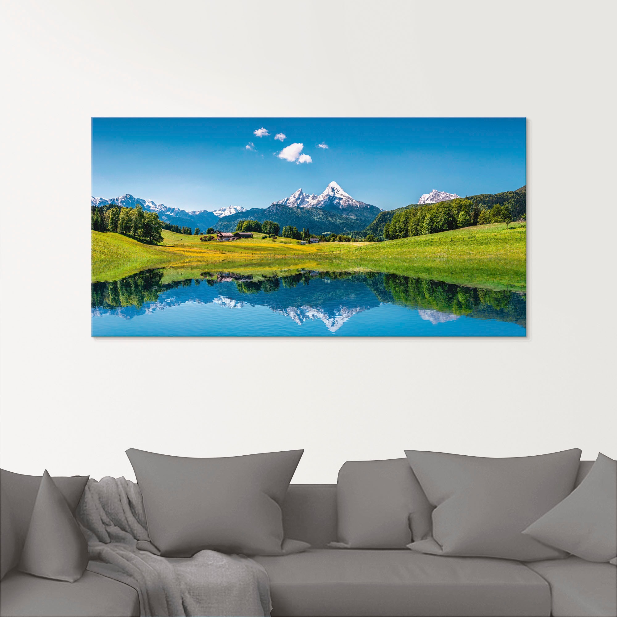 Artland Glasbild »Landschaft in den Alpen«, Berge, (1 St.), in verschiedenen Grössen