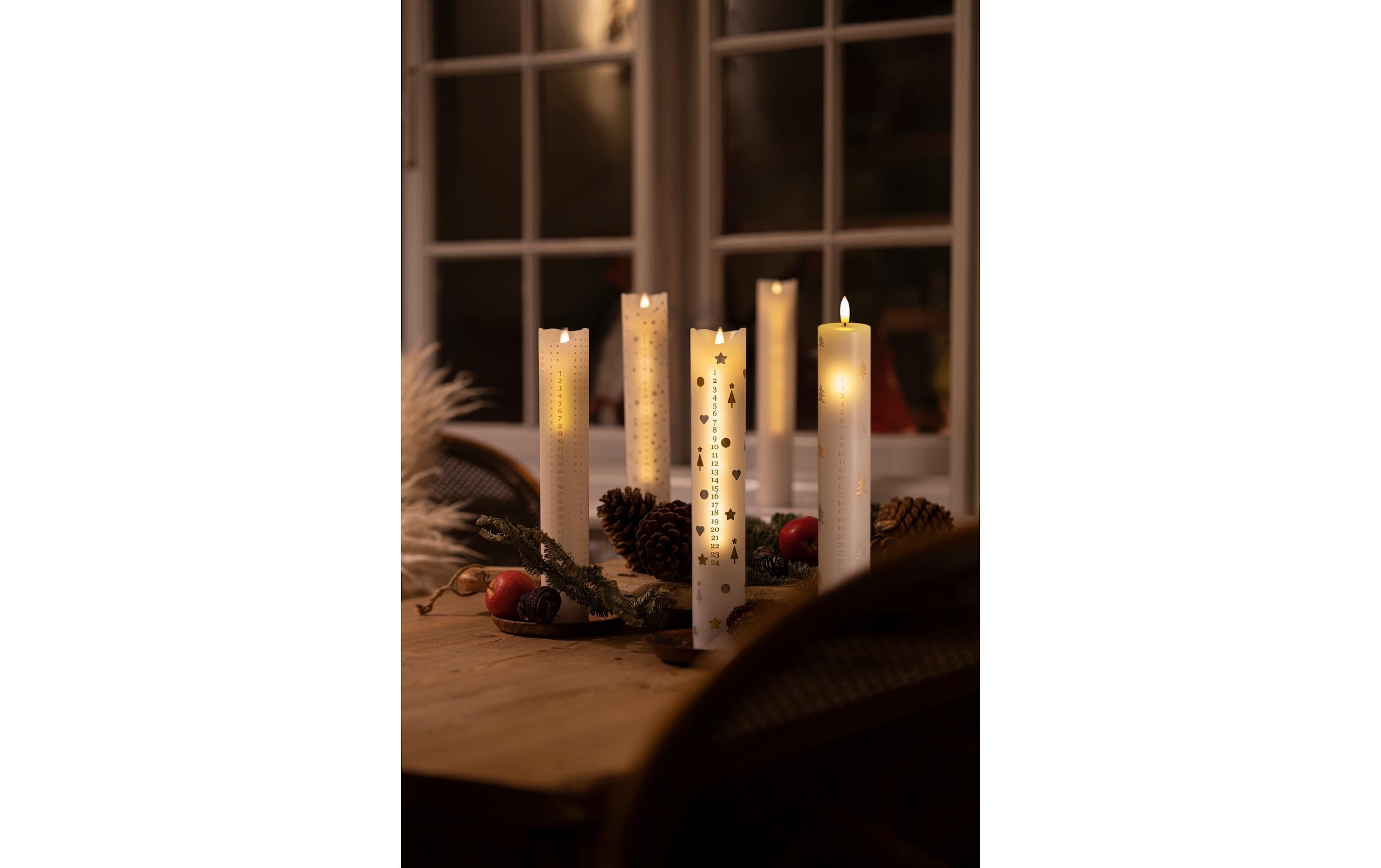 Sirius Adventskerze »LED-Kerzen Advent Calendar goldfarben«