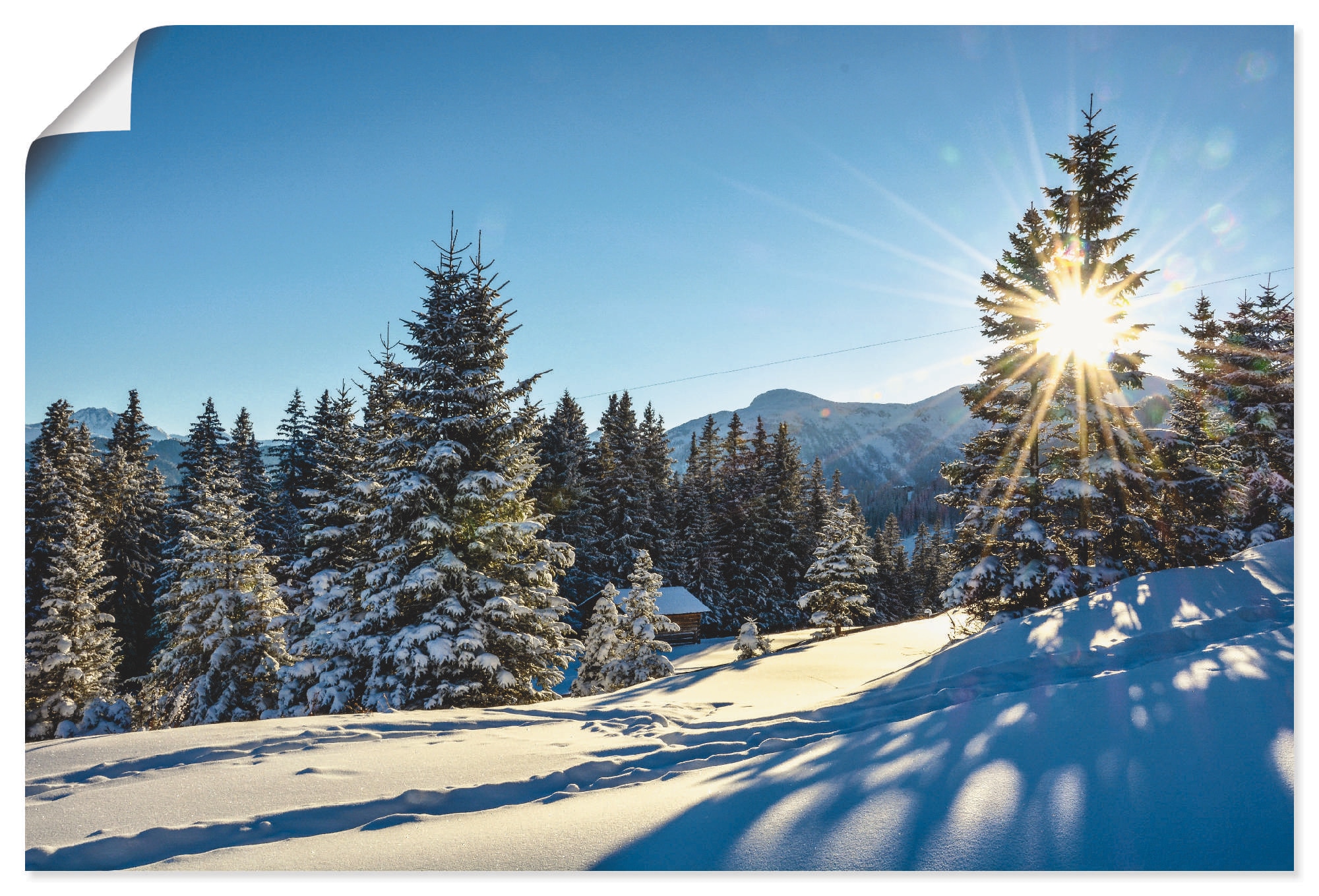 als Sonnenstern«, »Winterlandschaft Alubild, Leinwandbild, Artland Poster mit bestellen in (1 Berge, | oder Jelmoli-Versand Wandbild Wandaufkleber St.), versch. Grössen online