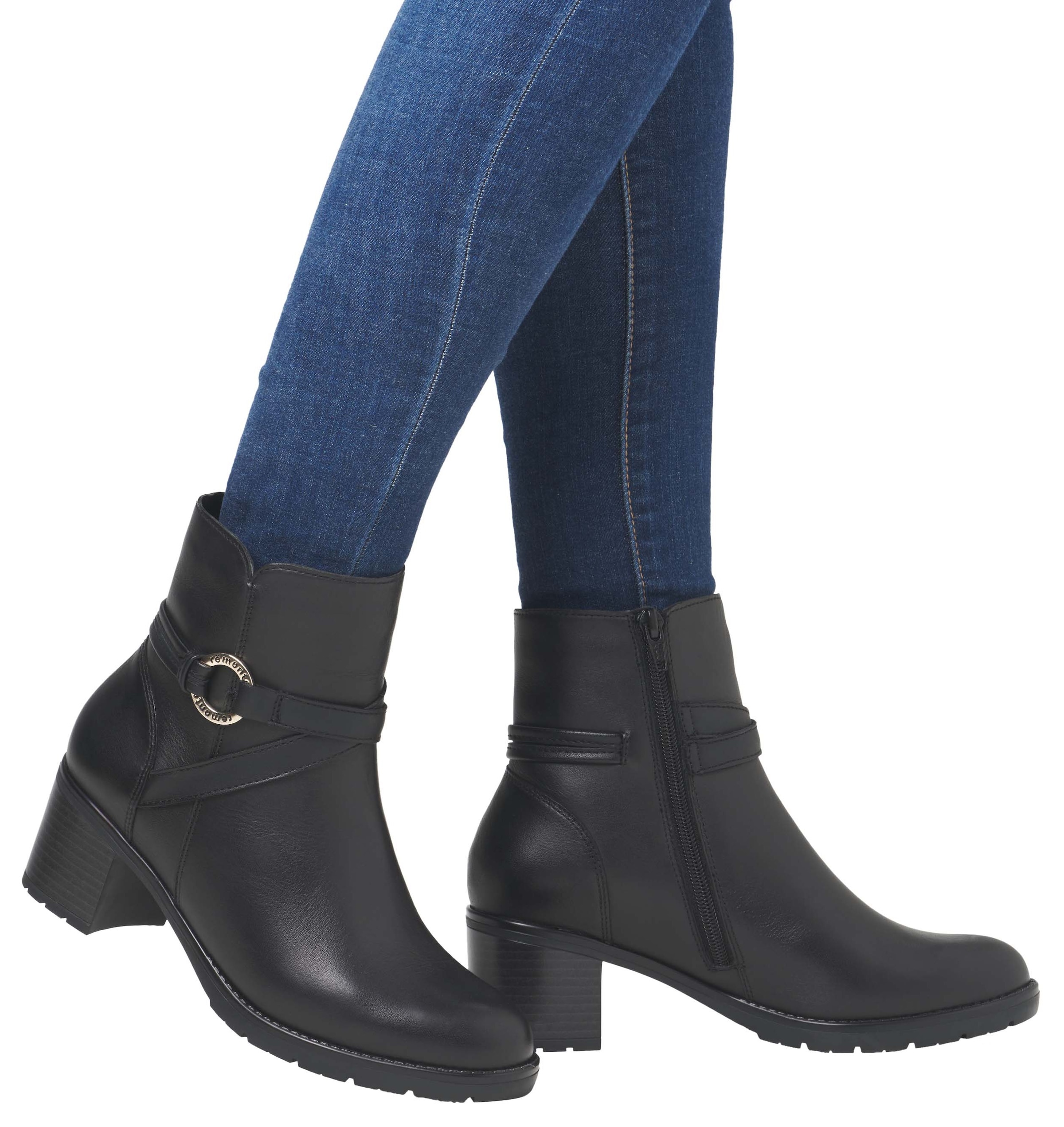 Remonte Stiefelette, Blockabsatz, Herbstmode, Businessschuh mit Innenreissverschluss