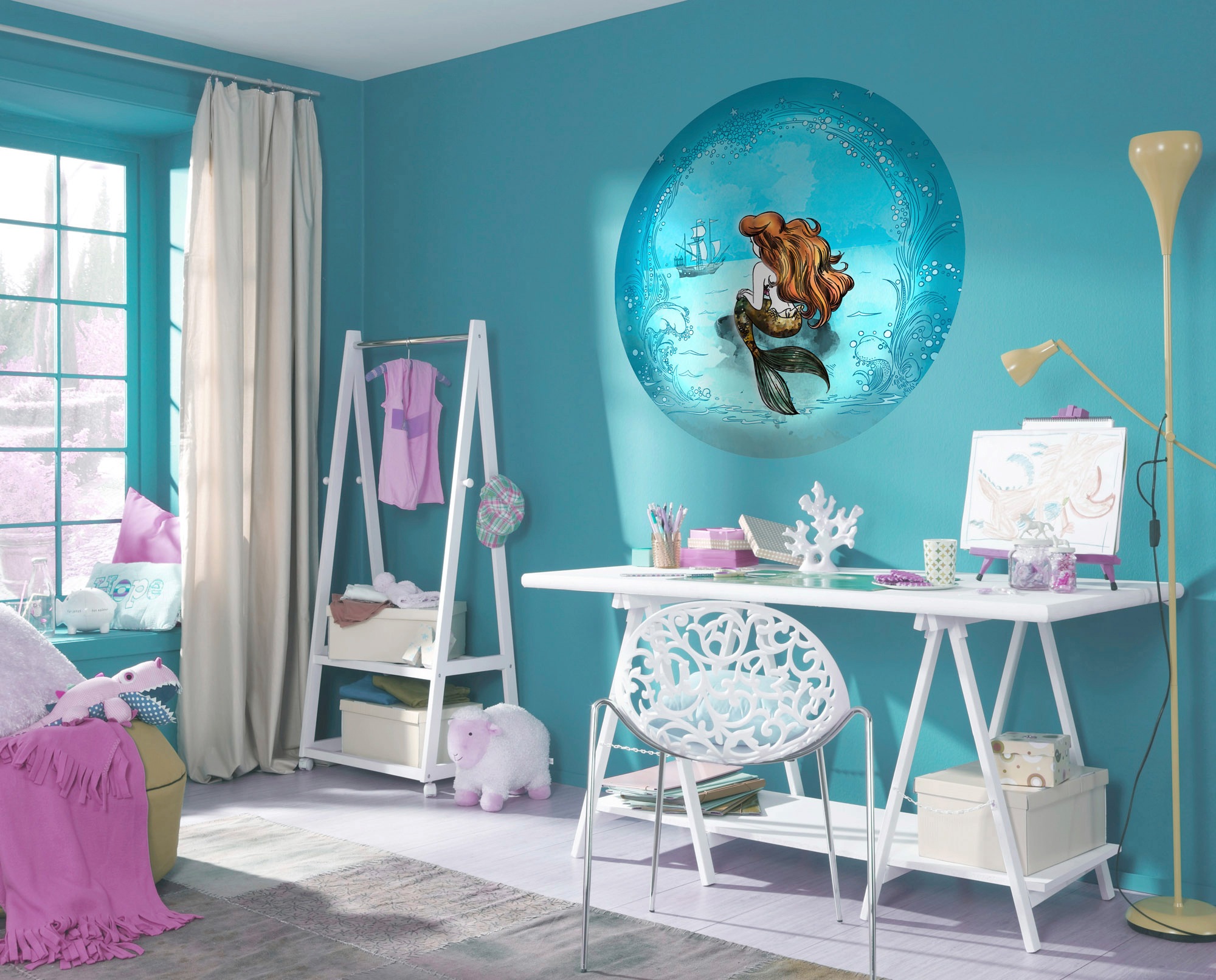 Komar Fototapete »Vlies selbstklebend - Ariel Dreaming - Grösse 125 x 125 cm«, bedruckt, Kinderzimmer