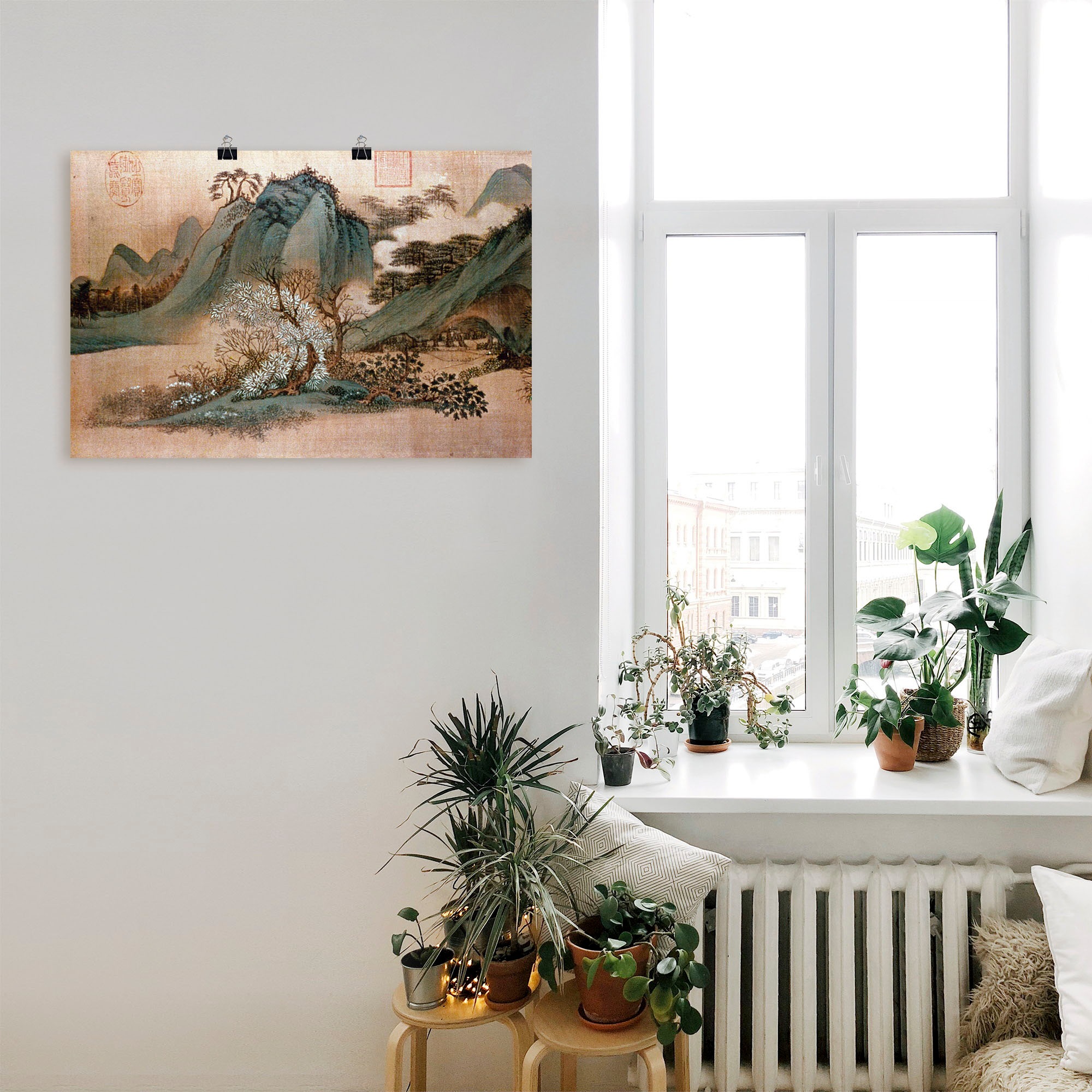 Artland Wandbild »Weisse Wolken und grüne Berge«, Asien, (1 St.), als Leinwandbild, Poster in verschied. Grössen