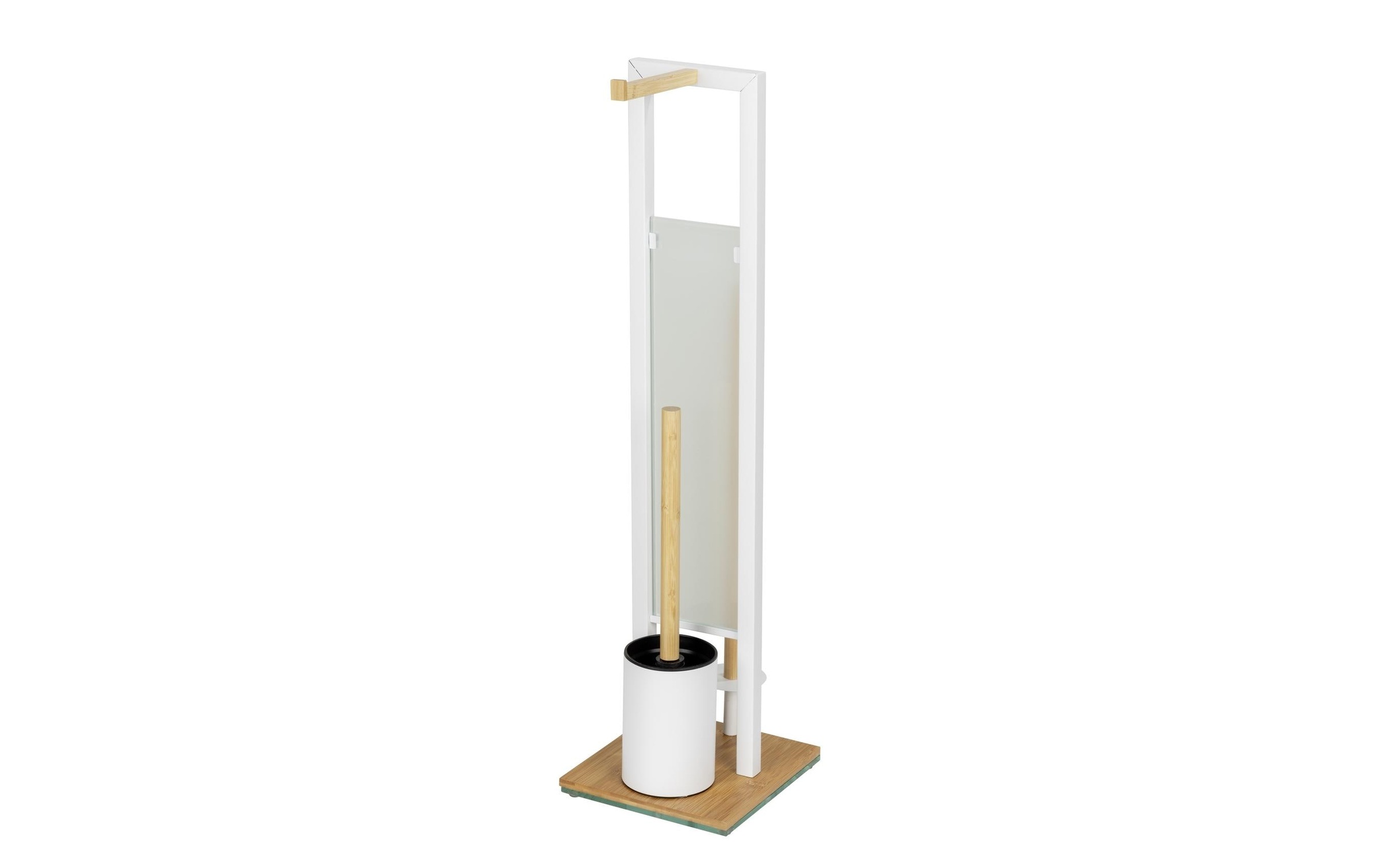 WENKO WC-Garnitur »Rivalta«, aus Bambus-Edelstahl-Glas