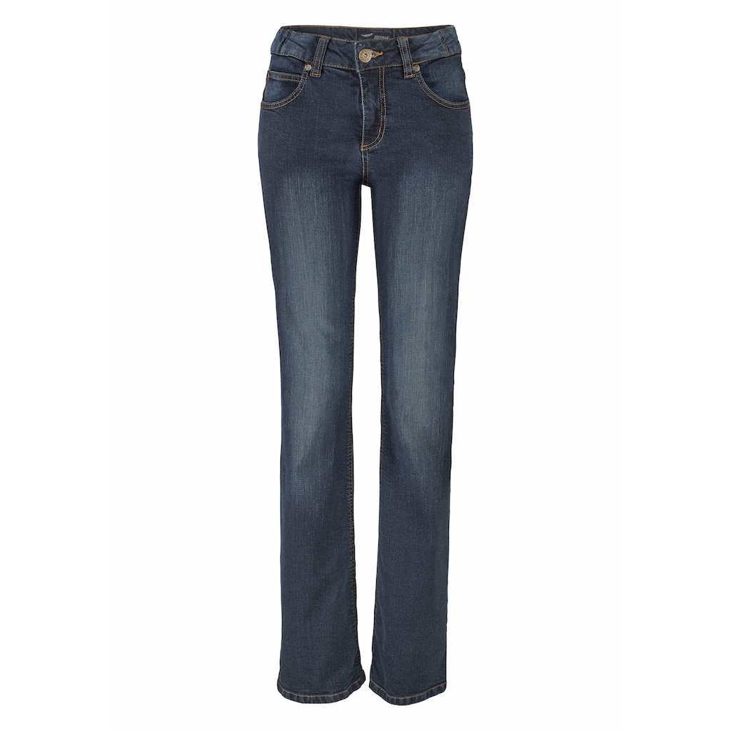 Arizona Bootcut-Jeans »Bund mit seitlichem Gummizugeinsatz«, High Waist