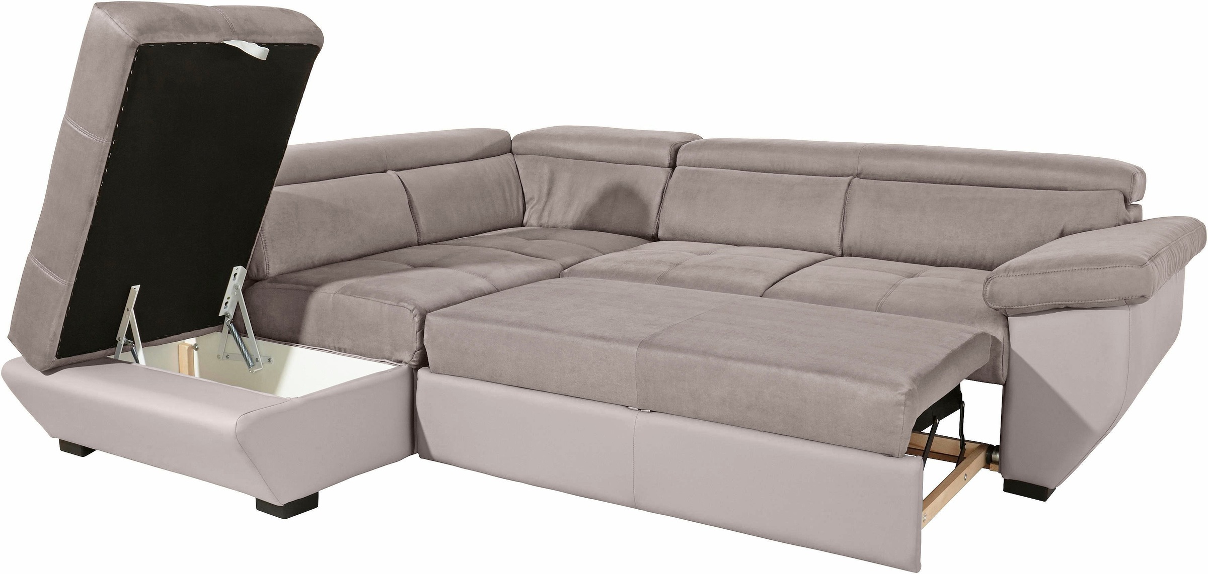 COTTA Polstergarnitur »Speedway L-Form«, (Set), Set bestehend aus: Ecksofa mit Kopfteilverstellung & Hocker