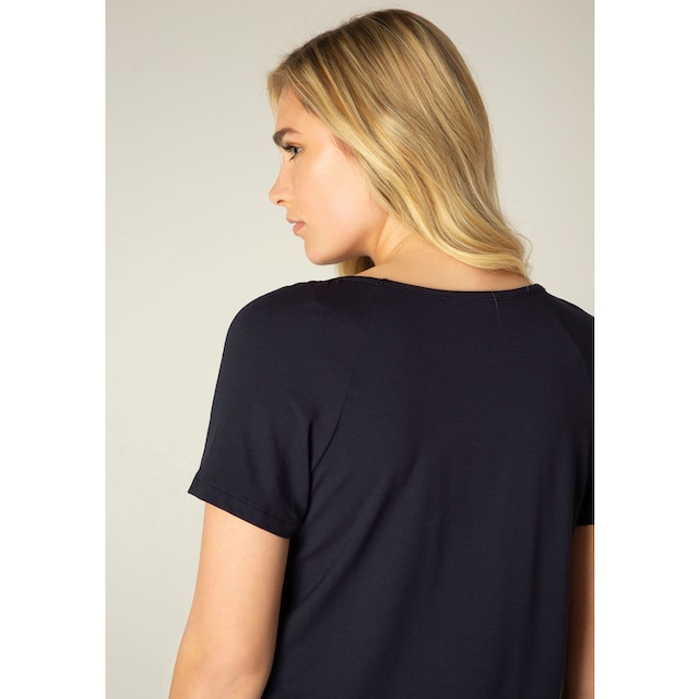 Ausschnitt Base am Level bestellen online elastischem T-Shirt mit Raffung und Bund Jelmoli-Versand Schweiz »Yona«, bei