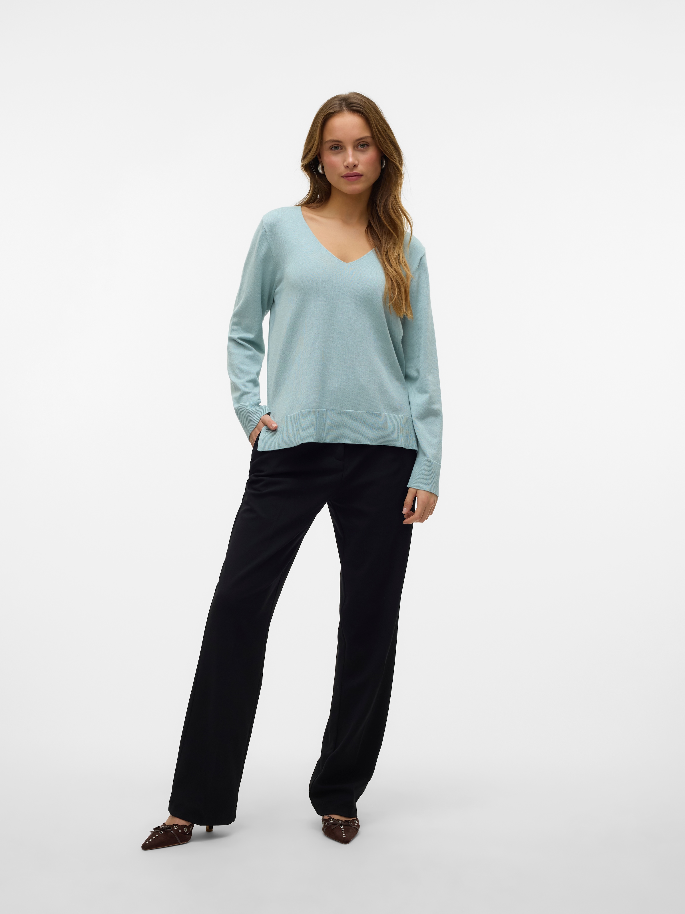 Vero Moda Strickpullover »VMSILJE LS V-NECK PULLOVER GA NOOS«