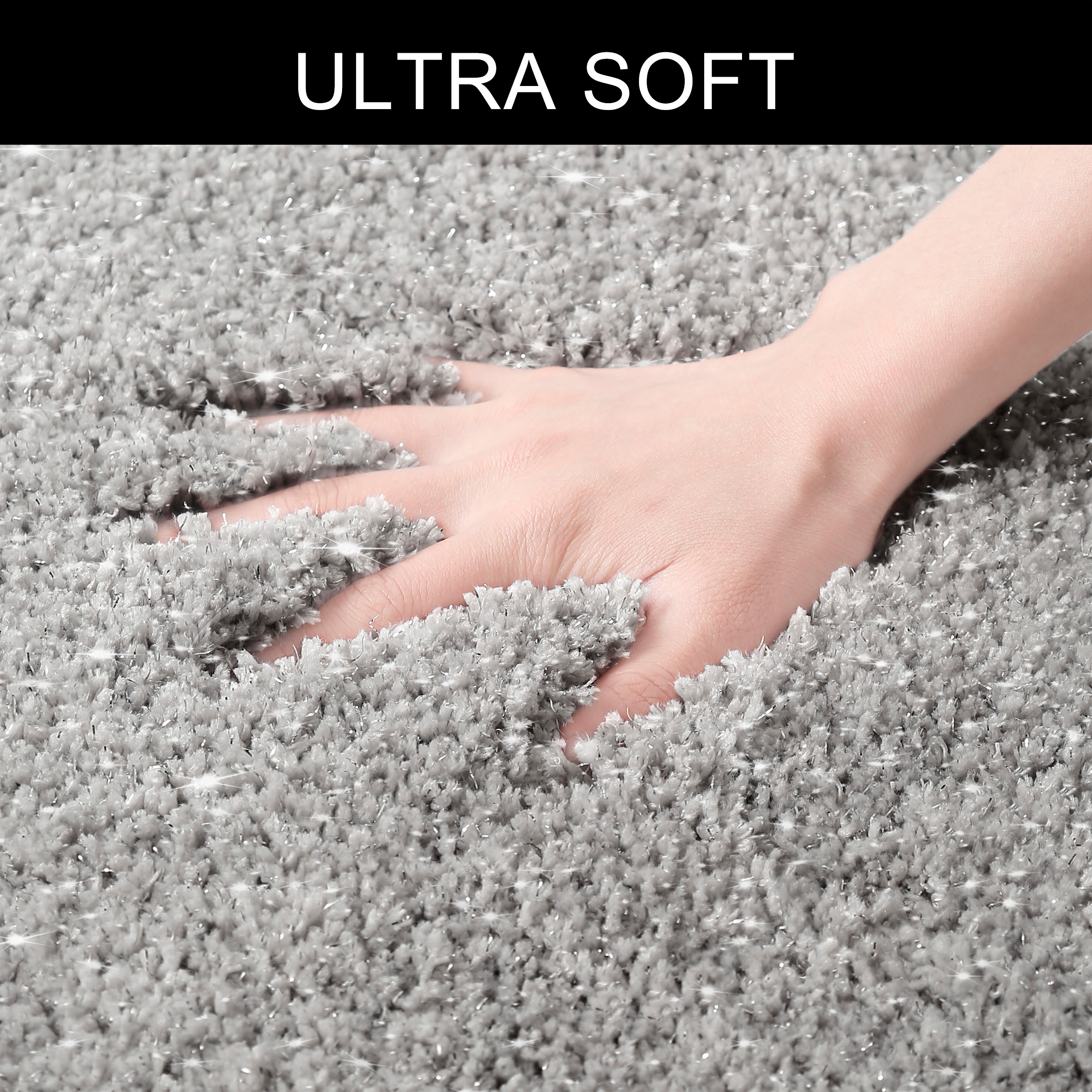 my home Badematte »Glitzer, Badvorleger, Badezimmer Teppich«, rutschhemmend beschichtet, fussbodenheizungsgeeignet-schnell trocknend-strapazierfähig, Badteppich, Akzente durch Glitzer-Garn