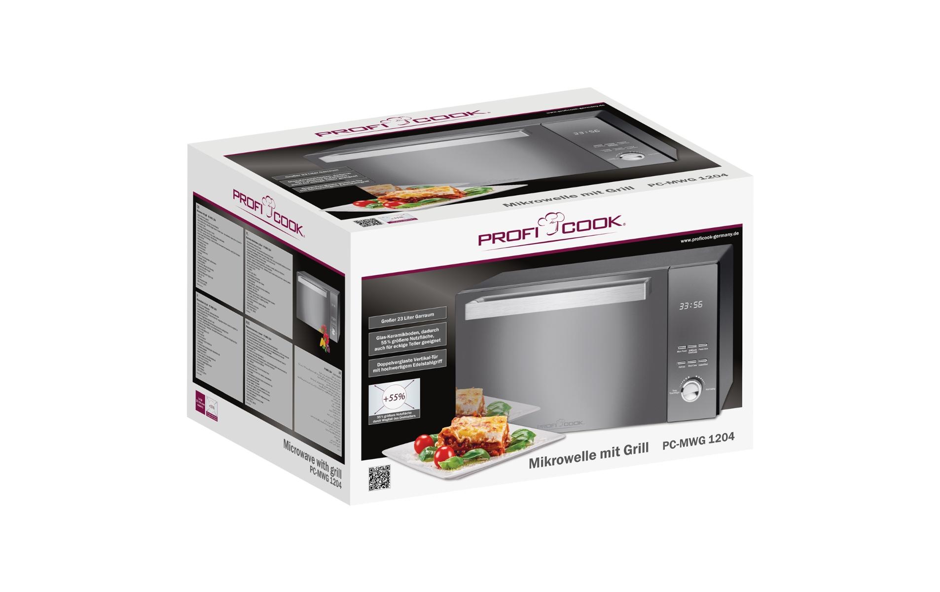 ProfiCook Mikrowelle »mit Grill PC-MWG 1204 Schwarz«, 1280 W