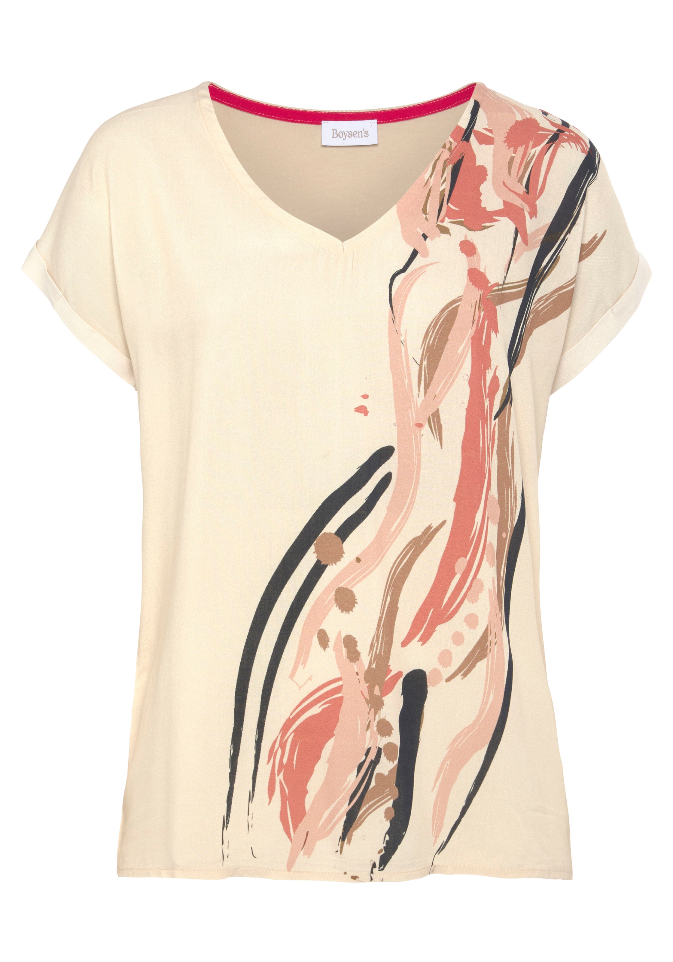 Boysen's Shirtbluse, im modischen Design mit V-Ausschnitt - NEUE KOLLEKTION