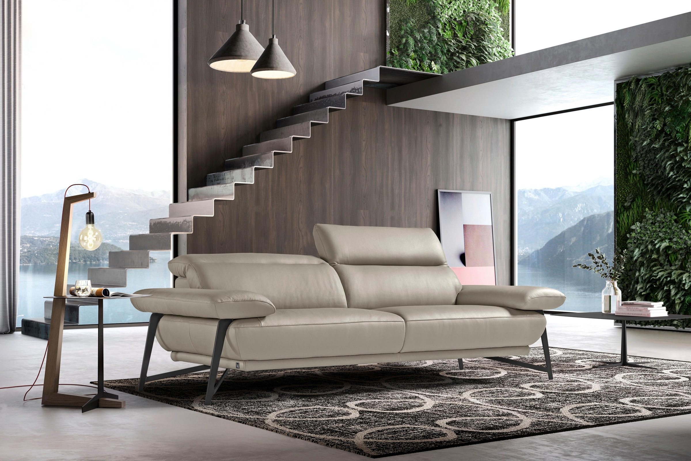 Egoitaliano Polstergarnitur »Anais, Design mit hohem Sitzkomfort für mehr Bequemlichkeit«, Set: bestehend aus Sofa und Ottomane, inkl. Kopfteilverstellung