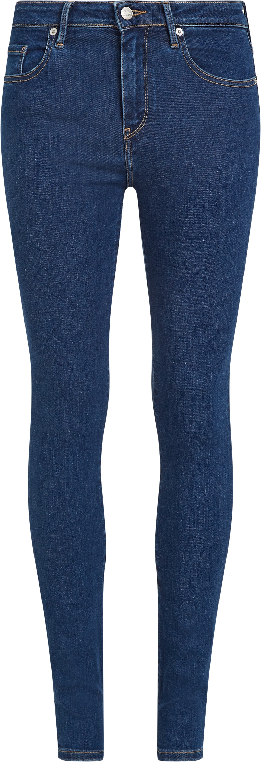 Tommy Hilfiger Skinny-fit-Jeans »COMO Skinny RW ACE mit Logo-Badge und knöchellangem Schnitt«, casual, skinny fit, Denim, normaler Bundabschluss