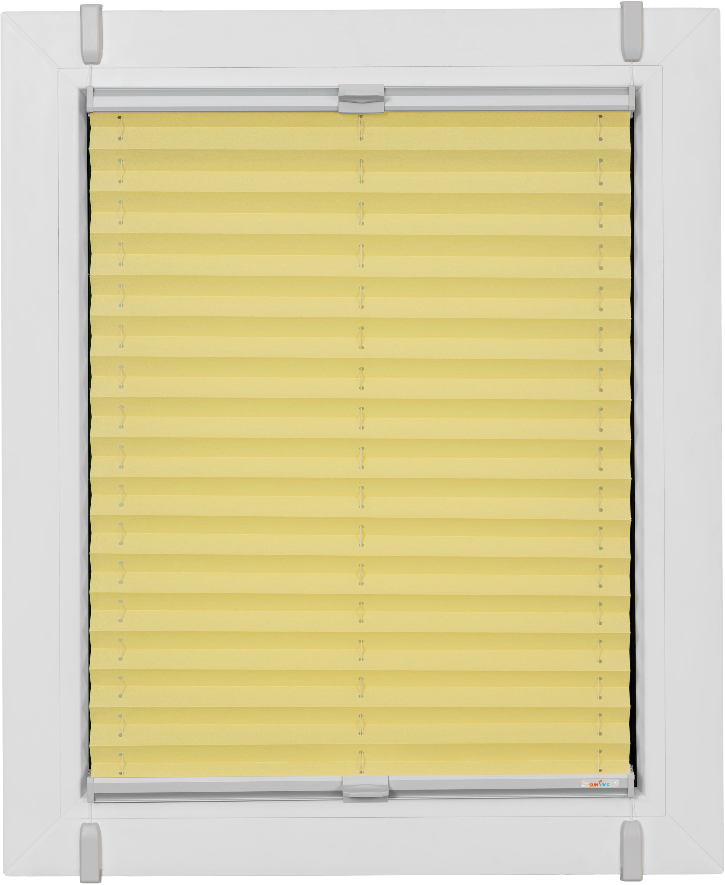 sunlines Plissee "One Size Style Crepe" blickdicht ohne Bohren verspannt Zubehörfarbe grau, zum Klemmen