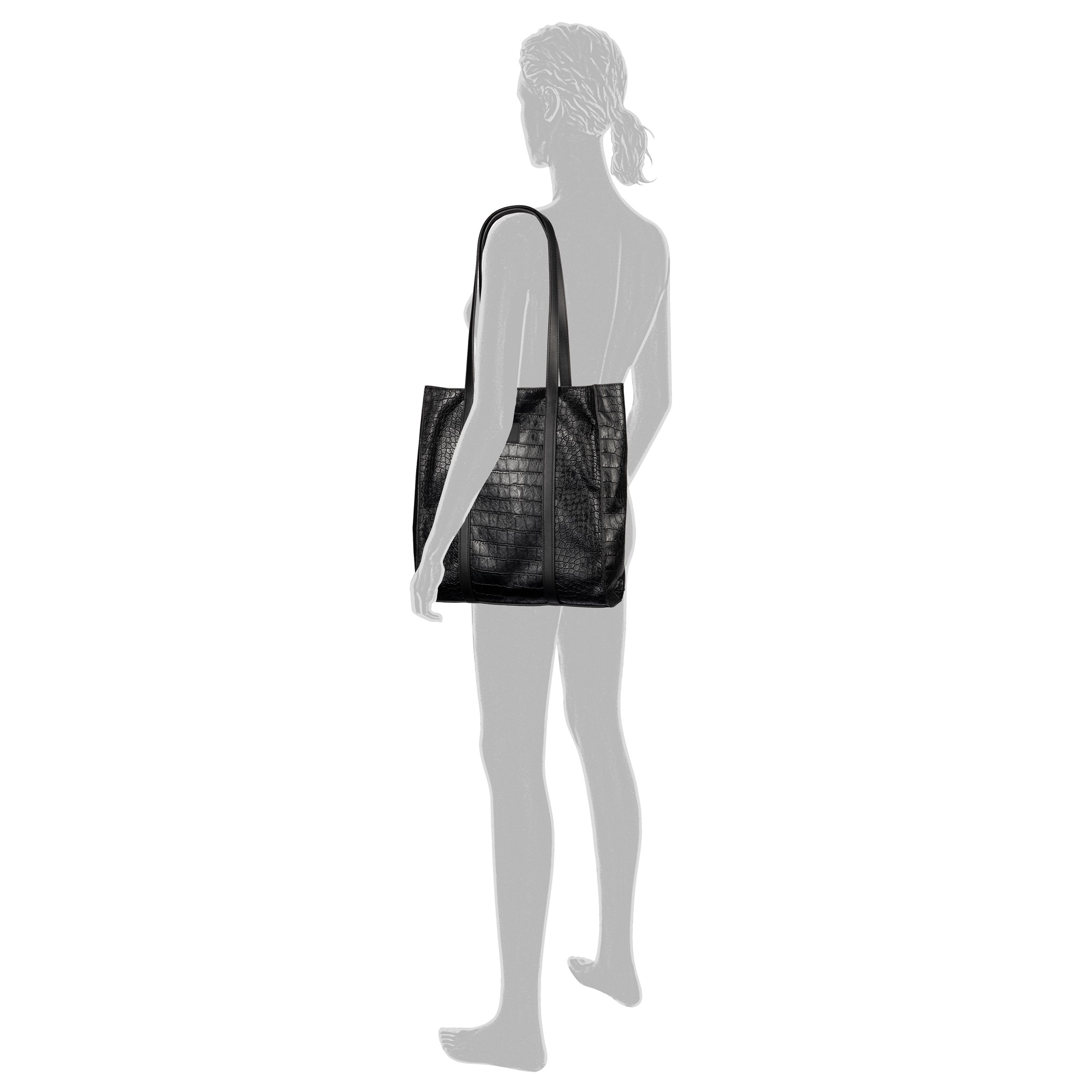 Gabor Shopper "Elfie" Damen Schultertasche mit einem Logo Rubber Patch