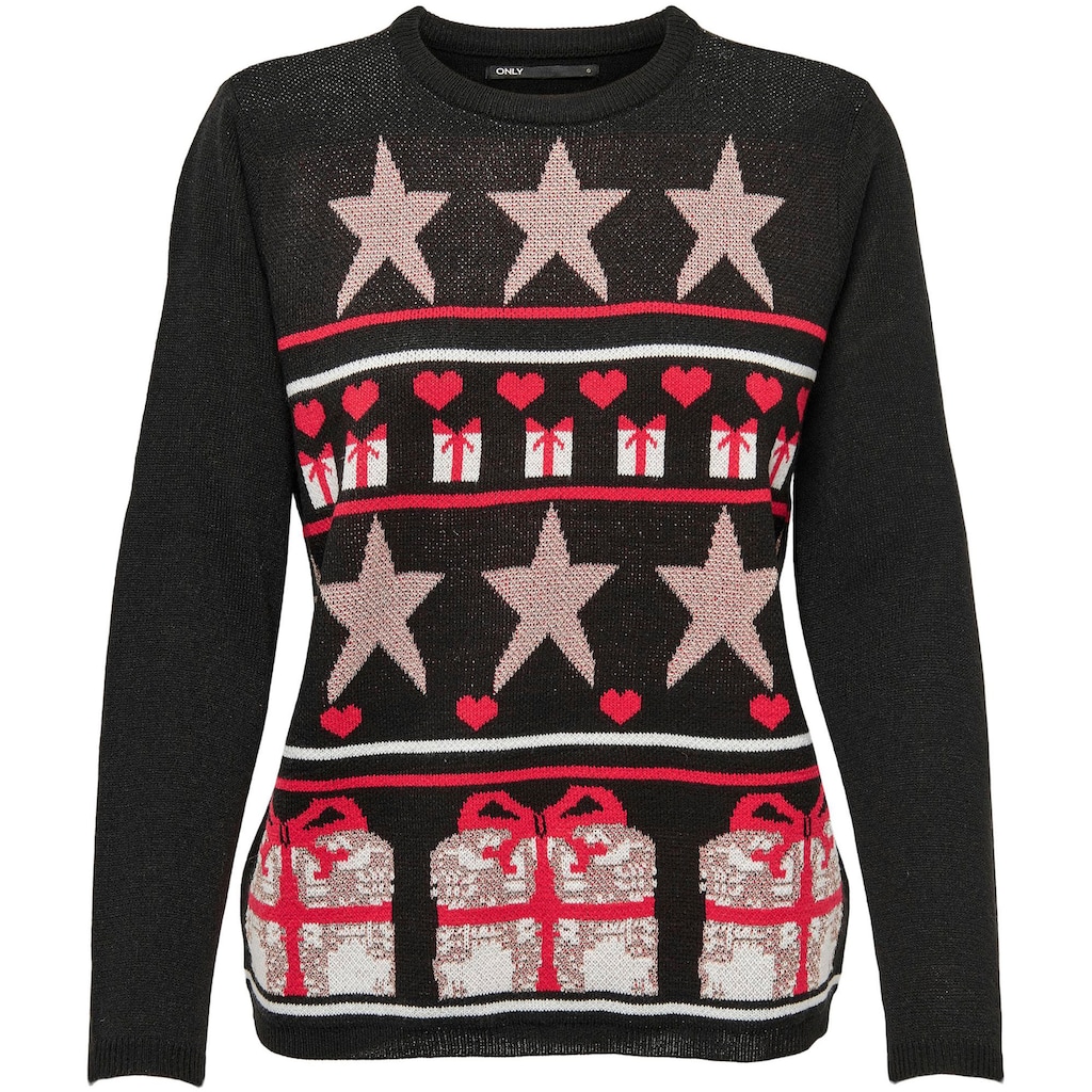 ONLY Weihnachtspullover »ONLXMAS WRAP L/S PULLOVER BOX KNT«