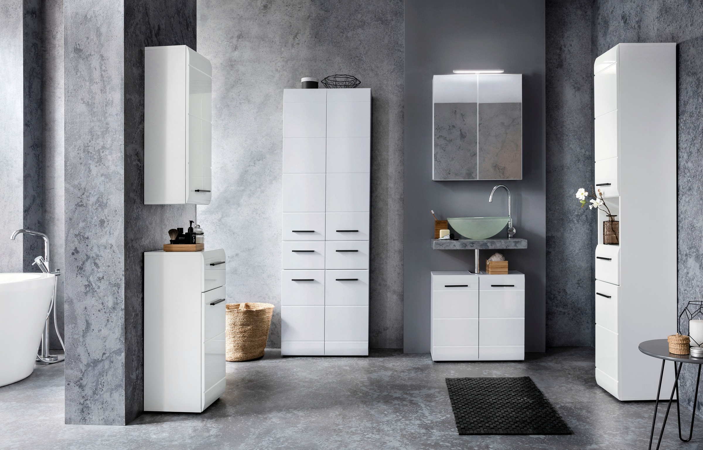 INOSIGN Unterschrank »Sovana«, Badkommode mit Hochglanzfront und 1 Schublade - (B/T/H) 30/31/80 cm