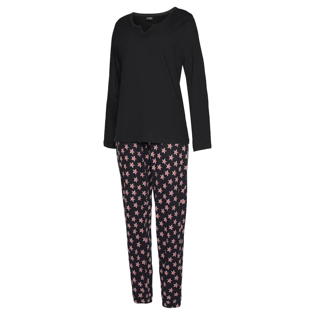 Vivance Dreams Pyjama, (4 tlg., 2 Stück), mit Sternenmuster