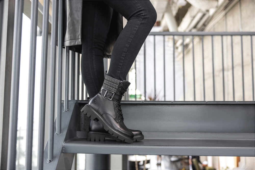 Remonte Winterstiefelette, Blockabsatz, Winterboots, Schnürboots mit Innenreissverschluss