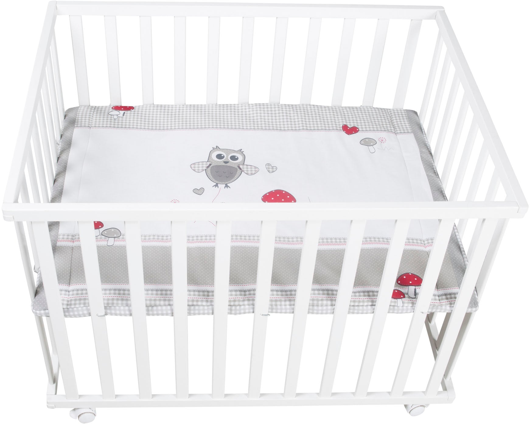 roba® Laufgitter »Adam & Eule weiss, 100x75 cm«, bis 15 kg, mit Stoffeinlage