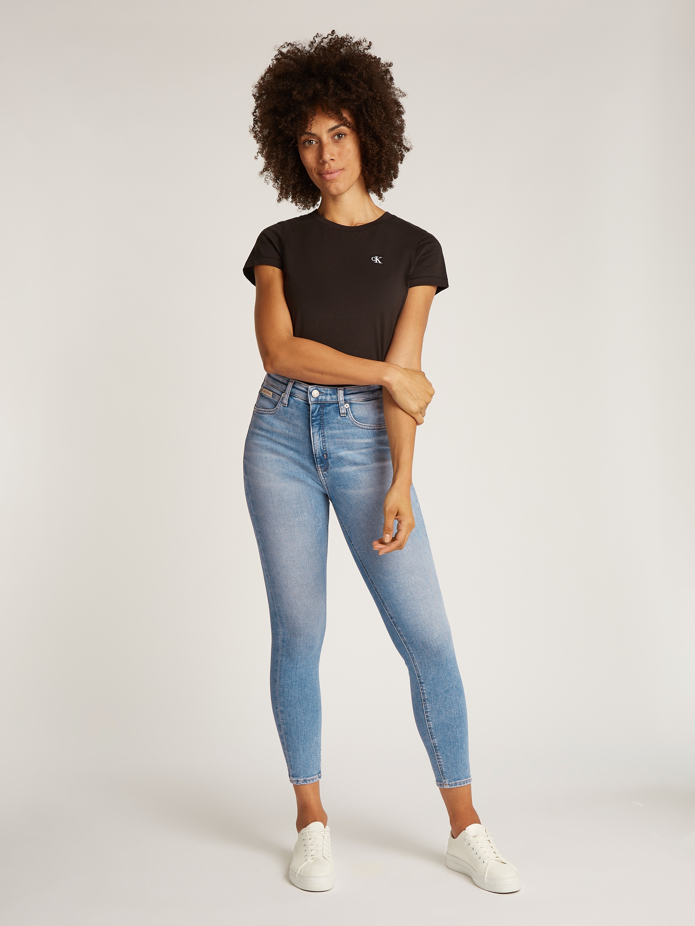 Calvin Klein Jeans Skinny-fit-Jeans »HIGH RISE SUPER SKINNY ANKLE«, mit Stoned wash Optik, mit Coinpocket