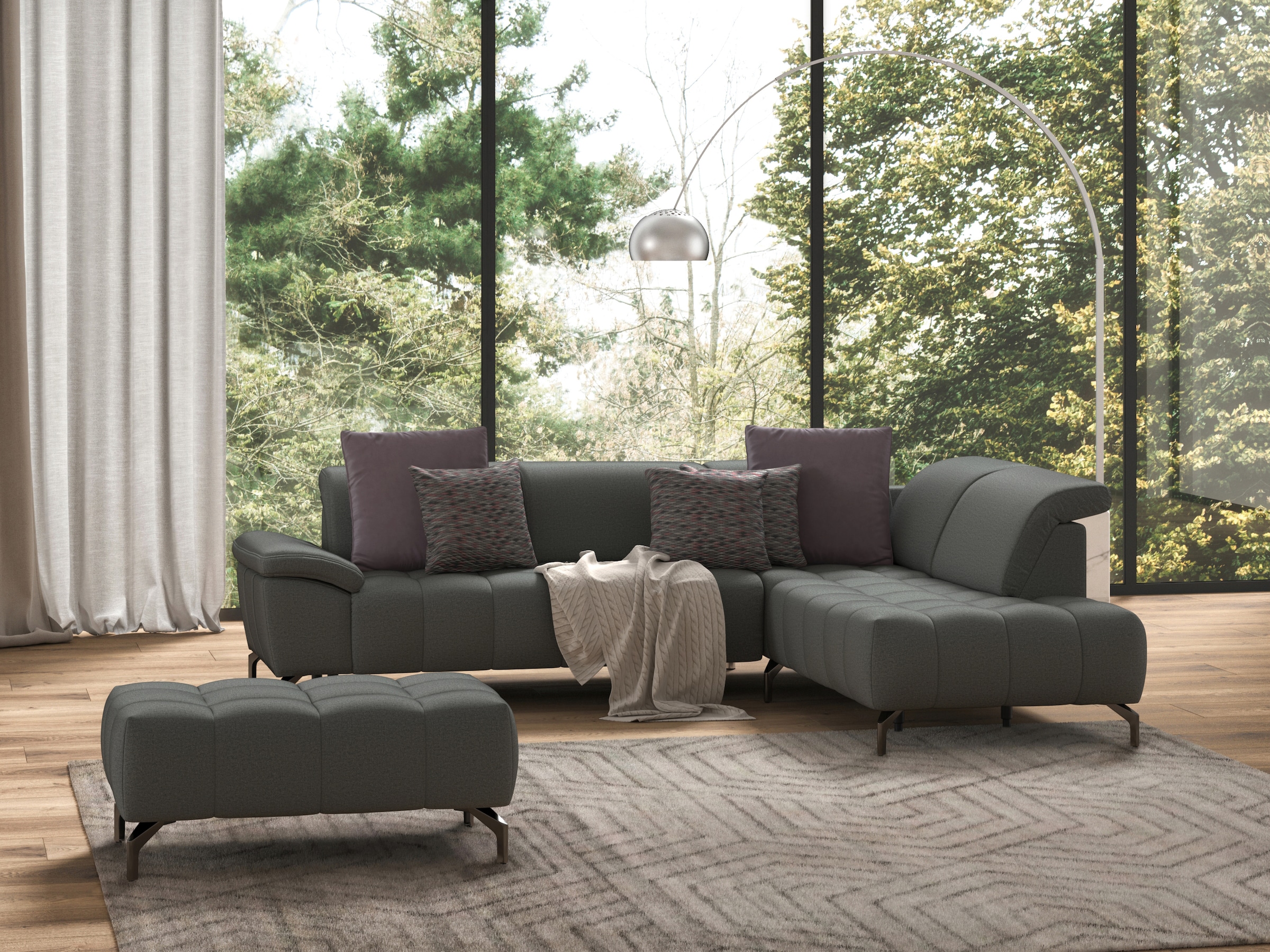 sit&more Ecksofa »Cool L-Form«, wahlweise mit Kopfteilverstellung und Vorziehsitz motorisch