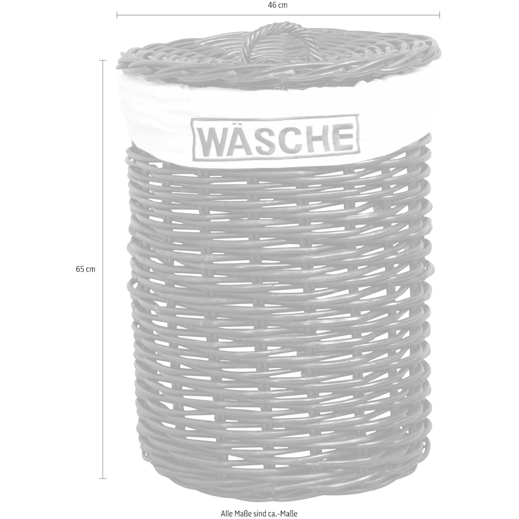 Home affaire Wäschekorb, Rattangeflecht, Höhe 65 cm