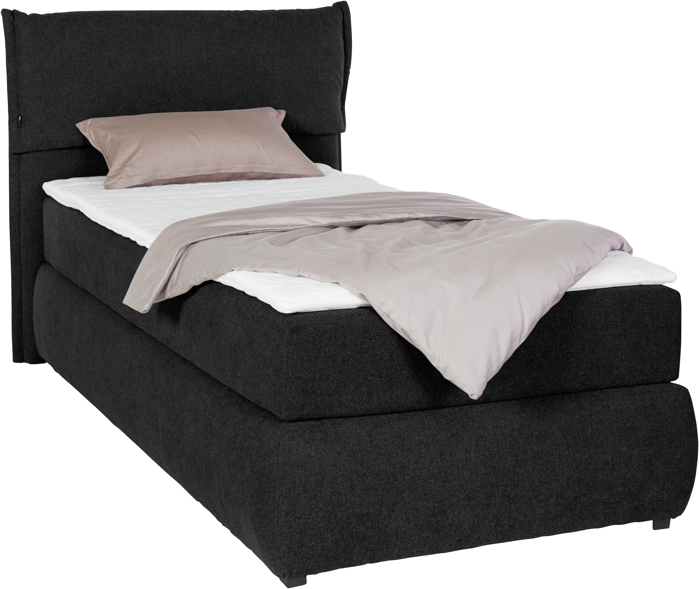 andas Boxspringbett »Jenson«, in 4 Farben, 4 Breiten, 3 Matratzenarten in 2 Härtegraden, Topper