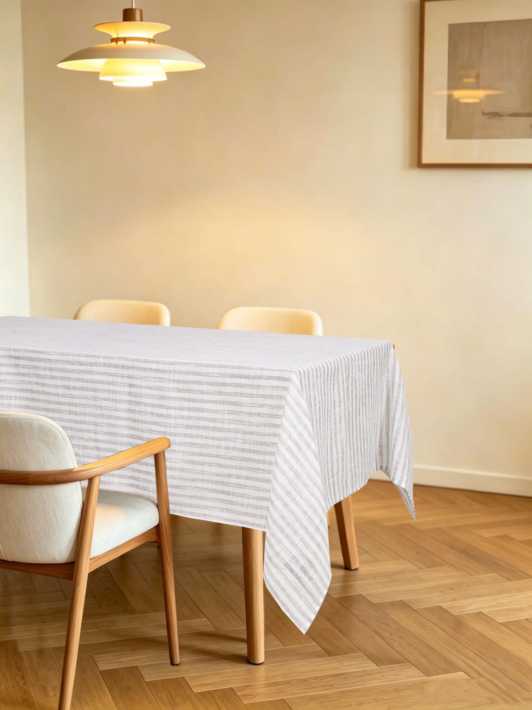 OTTO home Tischdecke "Marric" halbtransparente Tischdecke, Leinenoptik mit Streifen