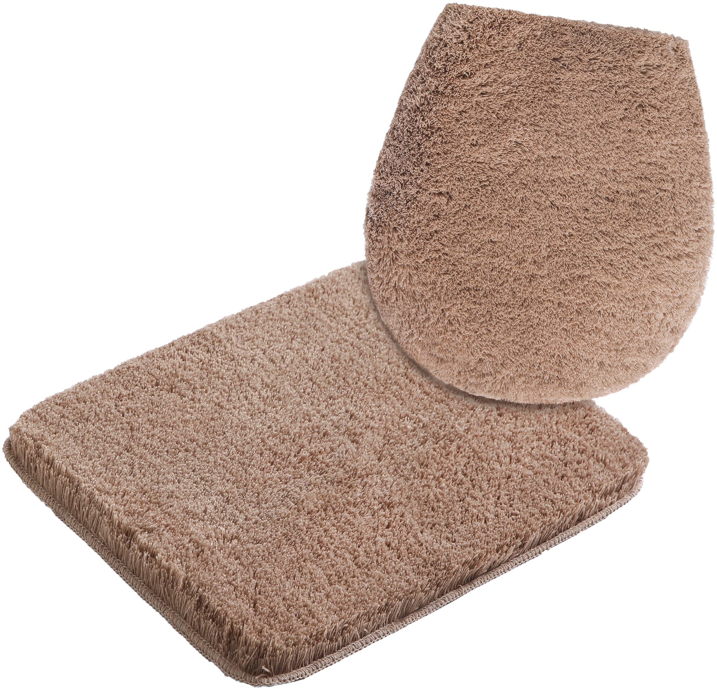 my home Badematte »Merida, Badvorleger, Badezimmer Teppich«, rutschhemmend beschichtet, fussbodenheizungsgeeignet-schnell trocknend-strapazierfähig, Badteppich, Uni Farben, rechteckig, rund & als 2-tlg. Set erhältlich