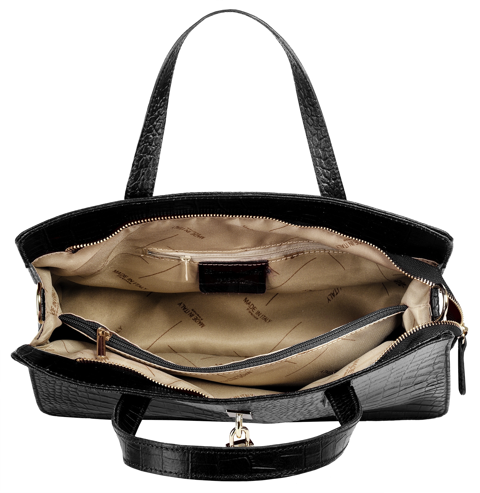 Cluty Henkeltasche, echt Leder, Made in Italy