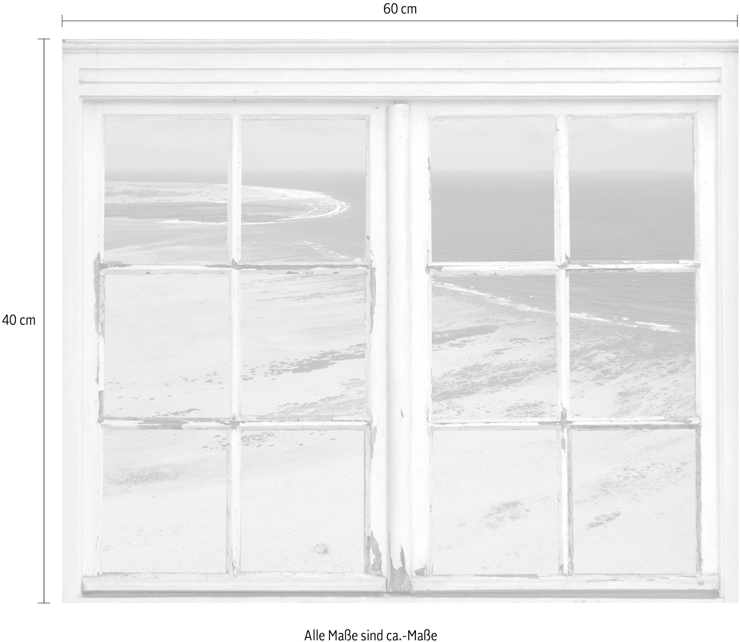 queence Wandsticker »Meer«, Wandsticker, Wandbild, selbstklebend, 3D, Fenster