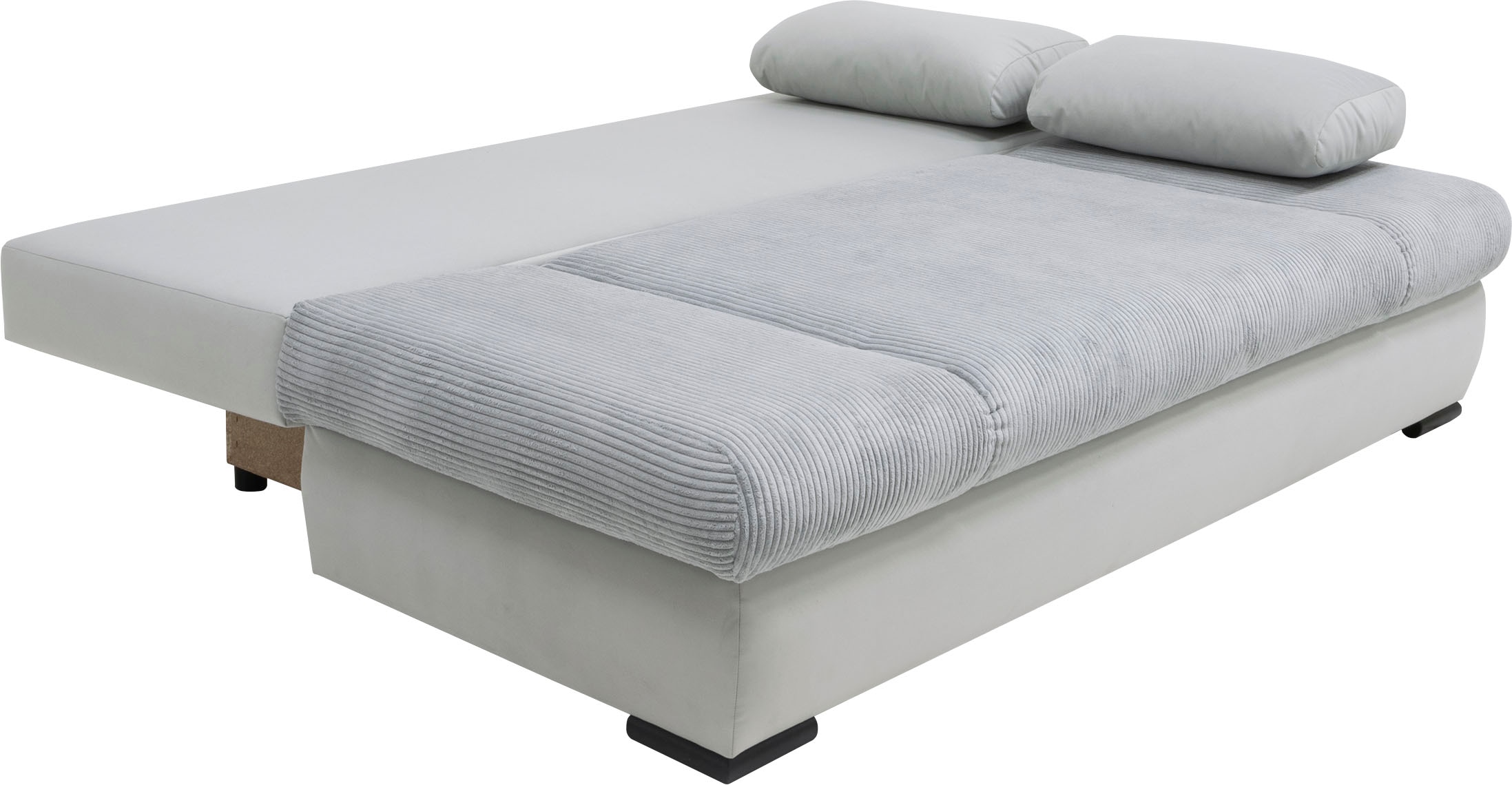 COLLECTION AB Schlafsofa »Chicago mit Bettfunktion, Schlafcouch«, inklusive Bettkasten, Cord-Samt Bezug, hellgrau