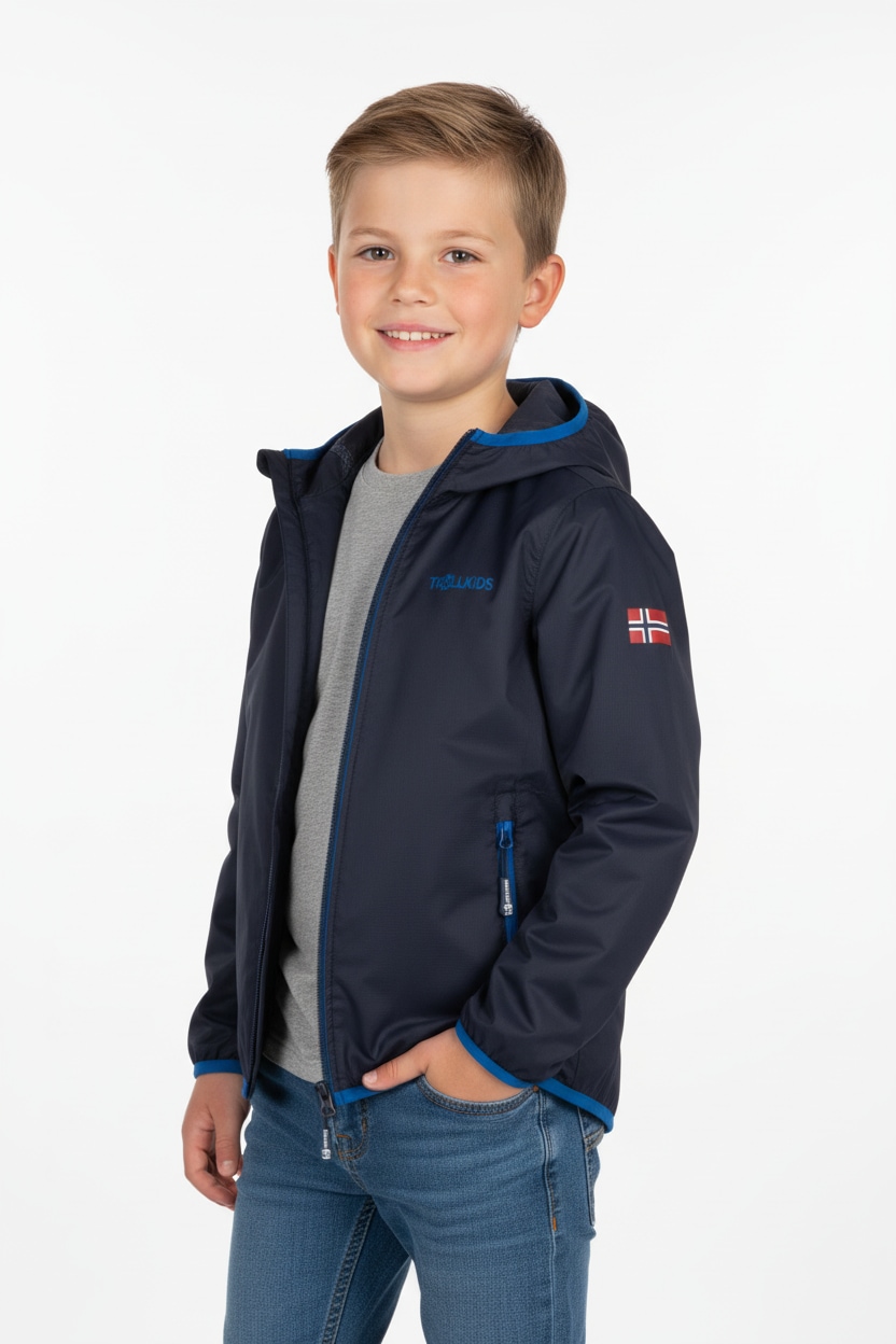 TROLLKIDS Regenjacke »KIDS TROLLTUNGA JACKET« 1 Stk. tlg. leicht & klein verpackbar & wasserdicht