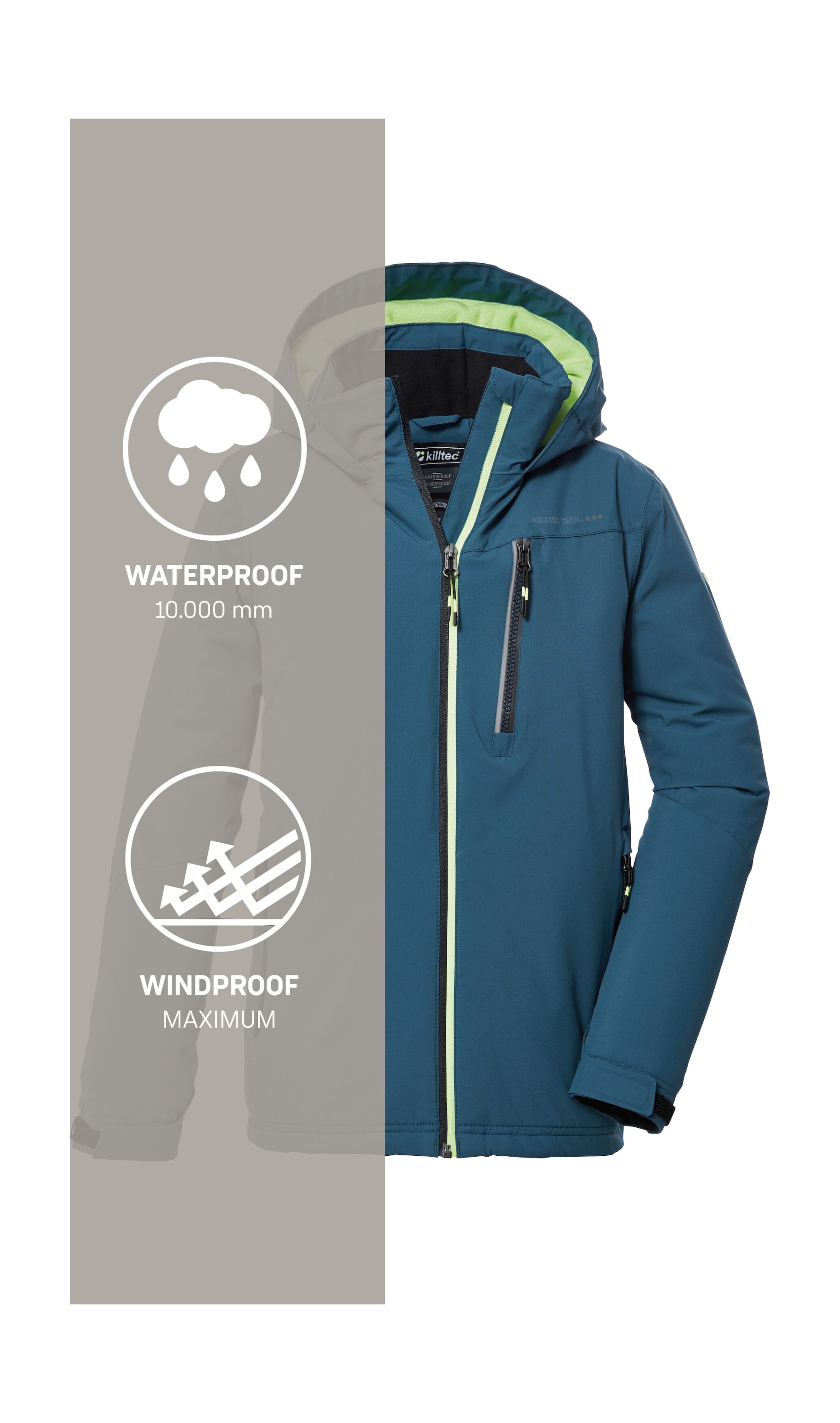 Killtec Outdoorjacke »KOW 159 BYS JCKT«, Wasser- und winddichte Kids Winterjacke mit Fleece-Futter