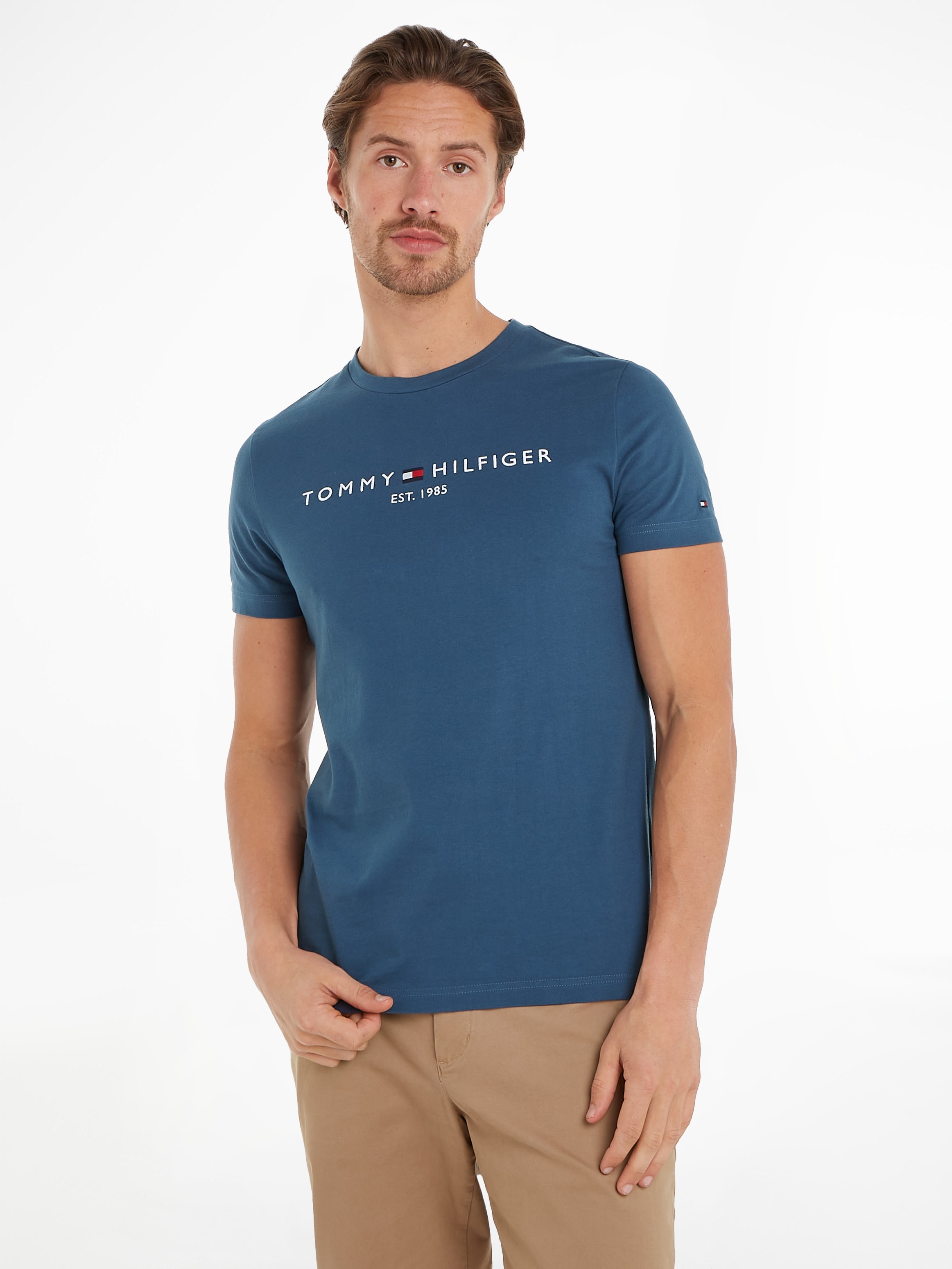 Tommy Hilfiger T-Shirt »TOMMY LOGO TEE«, aus reiner Baumwolle