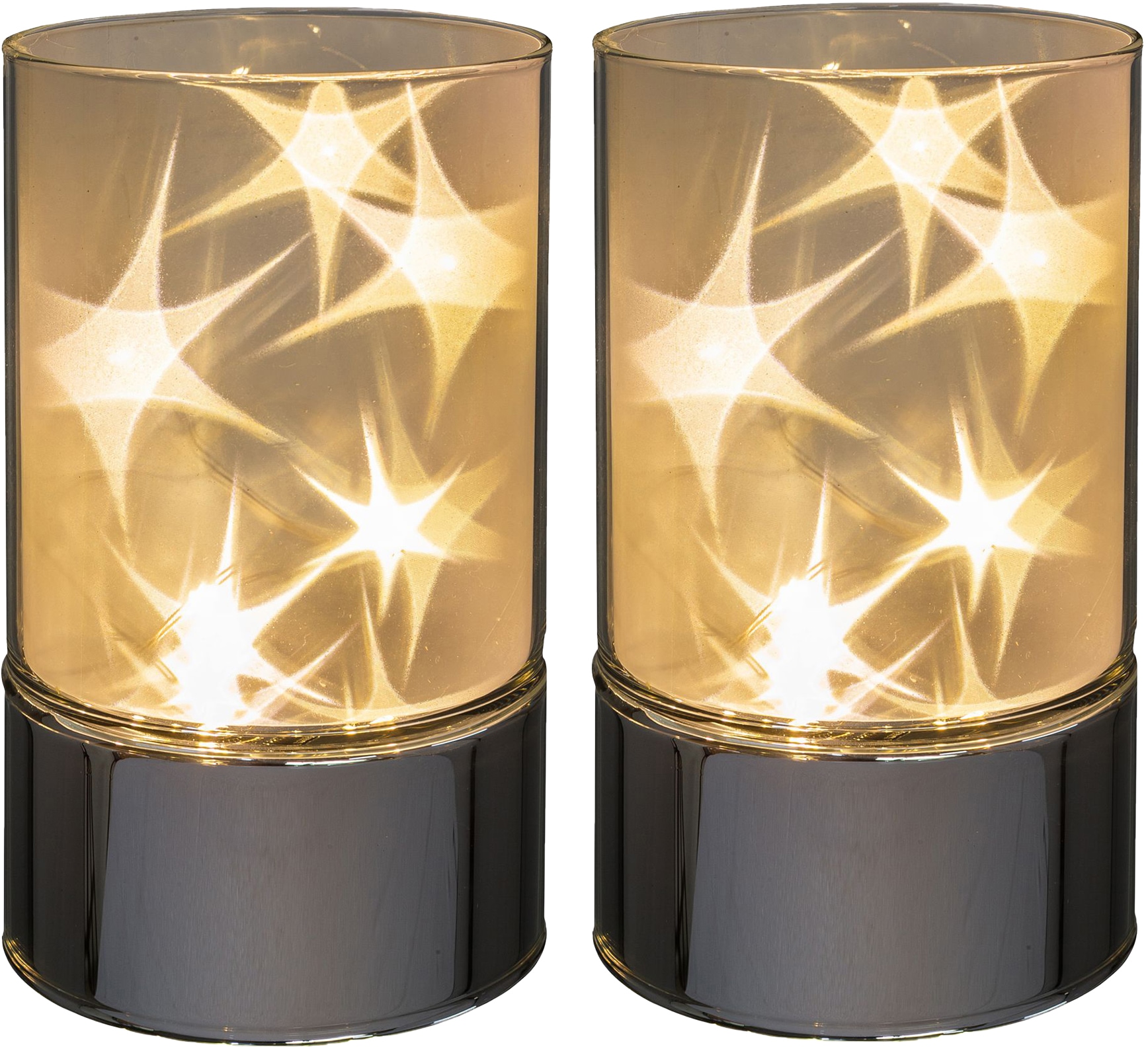 Creativ home LED Dekolicht »Weihnachtsdeko«, Jelmoli-Versand mit Glas, aus 2er online bestellen Sterneffekt Set, 