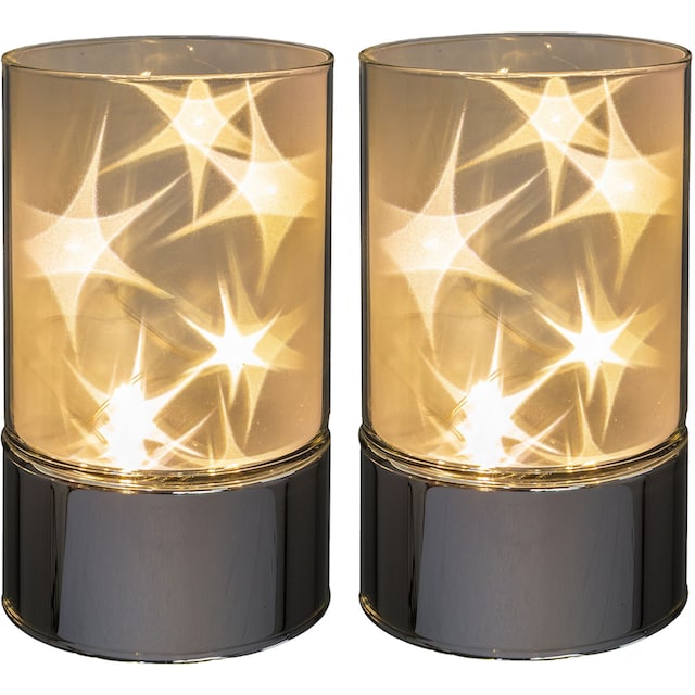Creativ home LED Dekolicht »Weihnachtsdeko«, aus Glas, 2er Set, mit  Sterneffekt online bestellen | Jelmoli-Versand